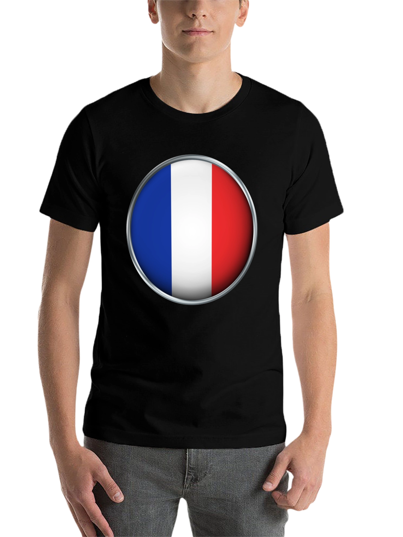 Black French Flag T-Shirt - Stylish National Pride Tee view 7