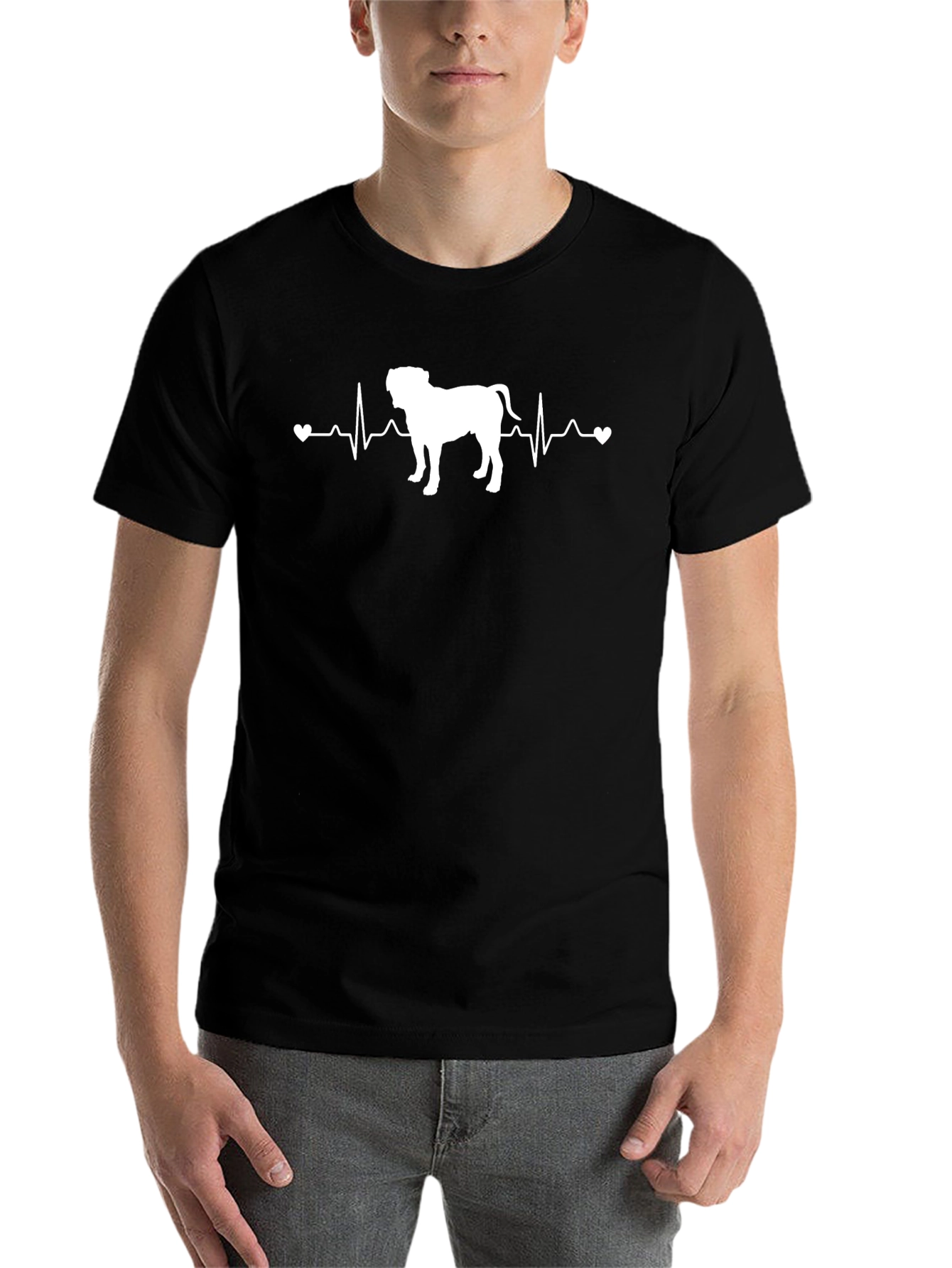 Black Dog Heartbeat T-Shirt -  Unisex view 7