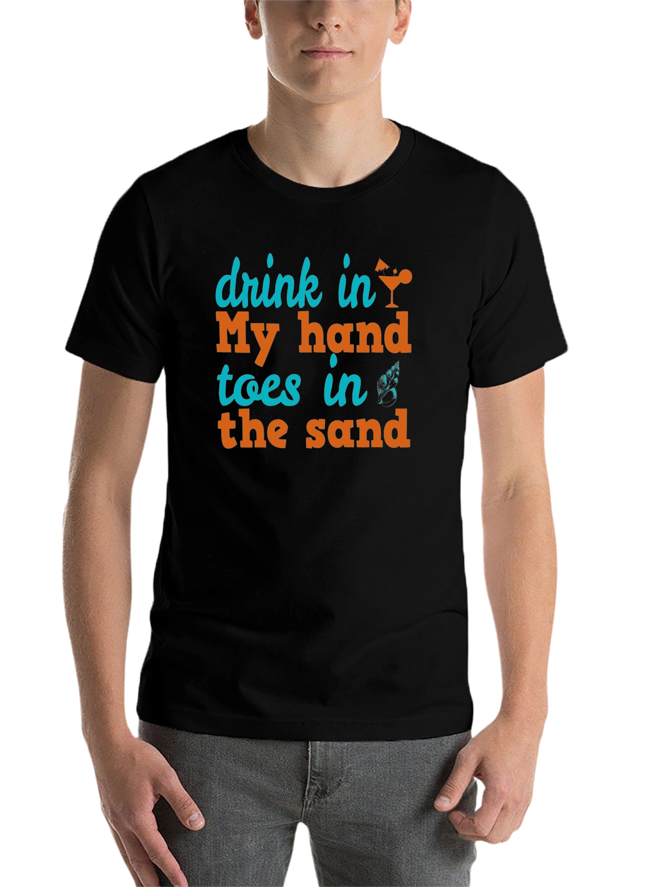Black Drink in My Hand, Toes in the Sand Tee view 7
