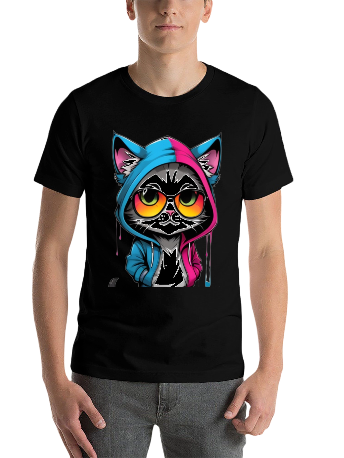Black Cool Cat T-Shirt view 7