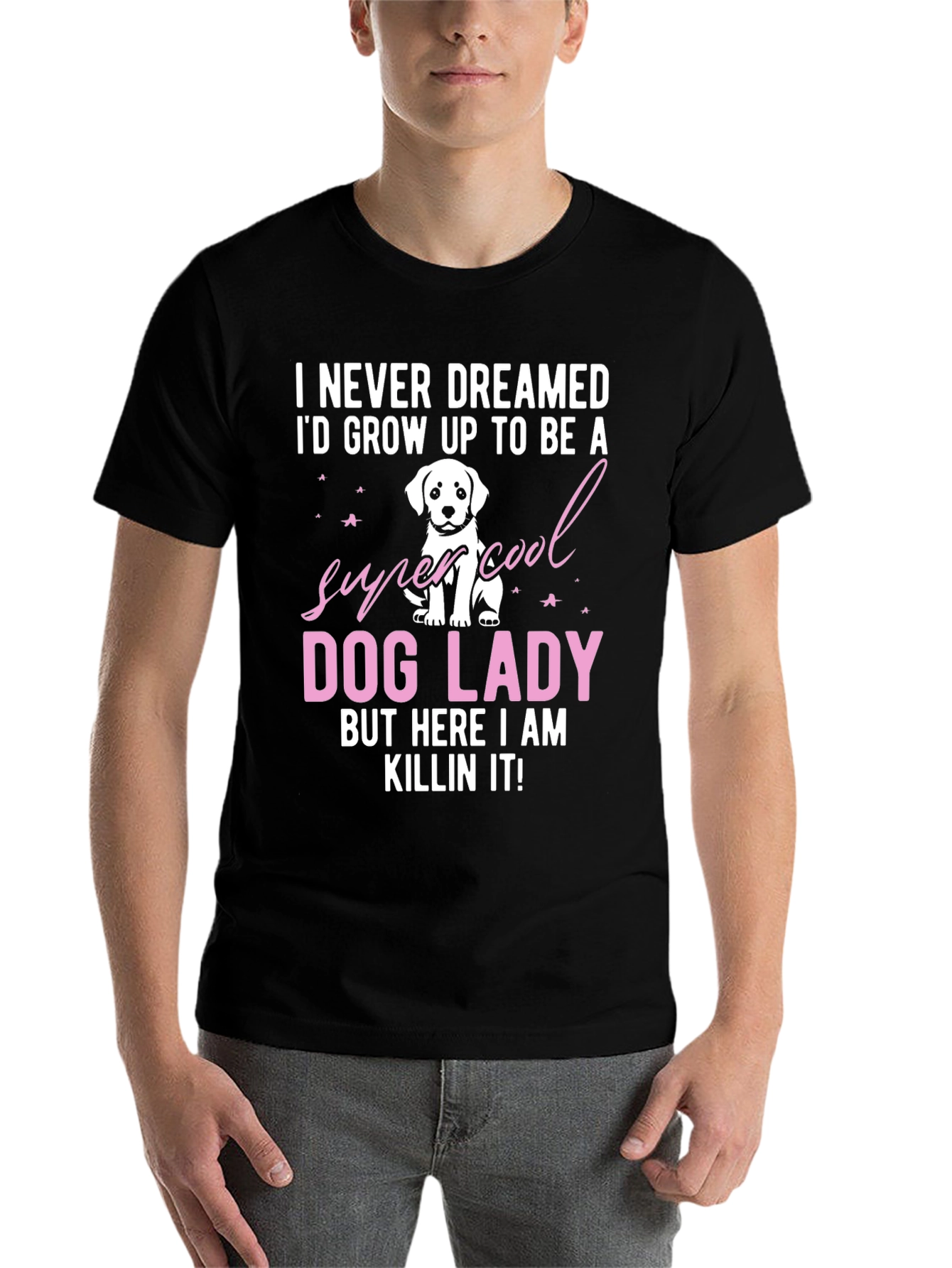 Black Dog Lady T-Shirt - Super Cool Dog Lover Tee view 7