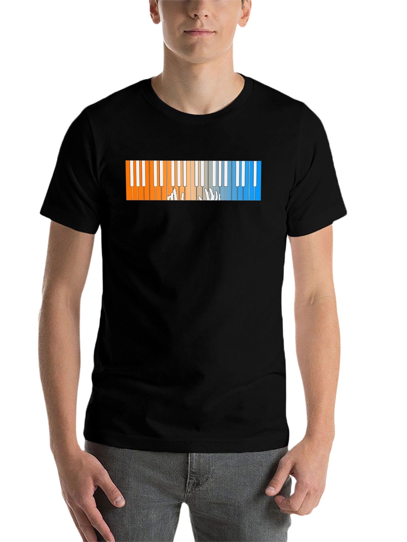 Black Piano Keys Graphic T-Shirt - Cool Musician Tee view 7