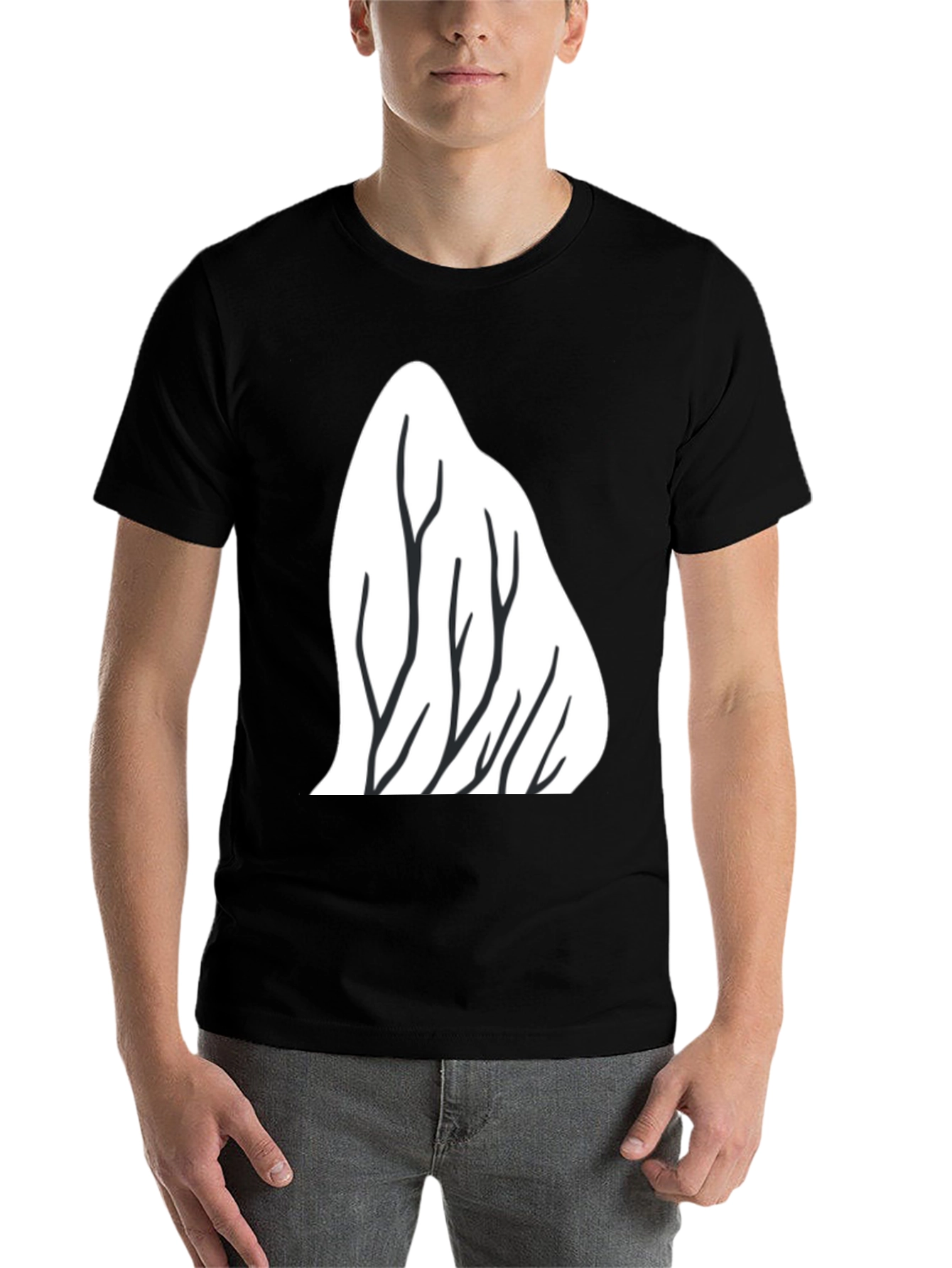 Black Mountain Trees Graphic Tee - Black view 7