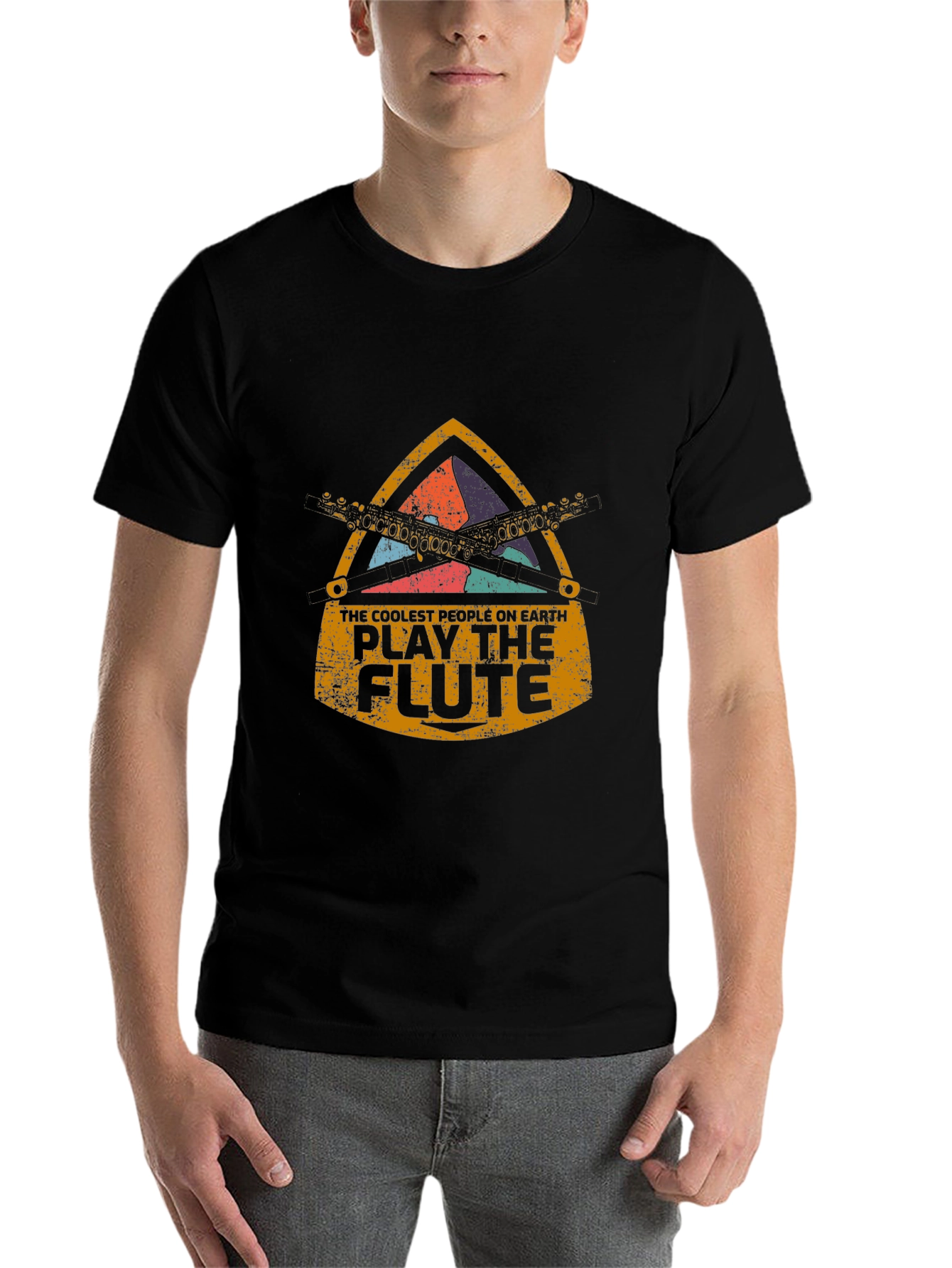 Black Coolest People Play the Flute T-Shirt view 7