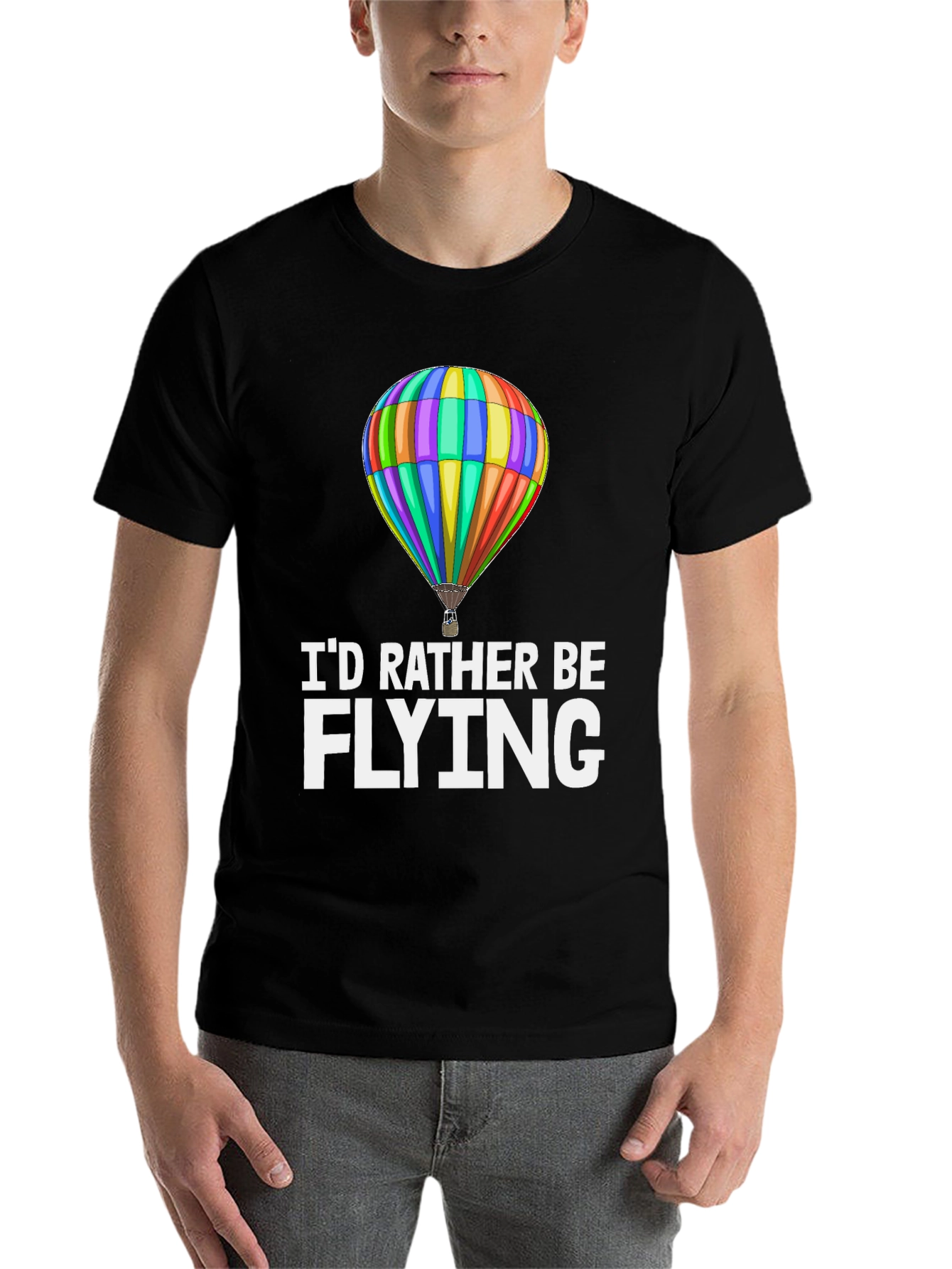 Black I'd Rather Be Flying T-Shirt view 7
