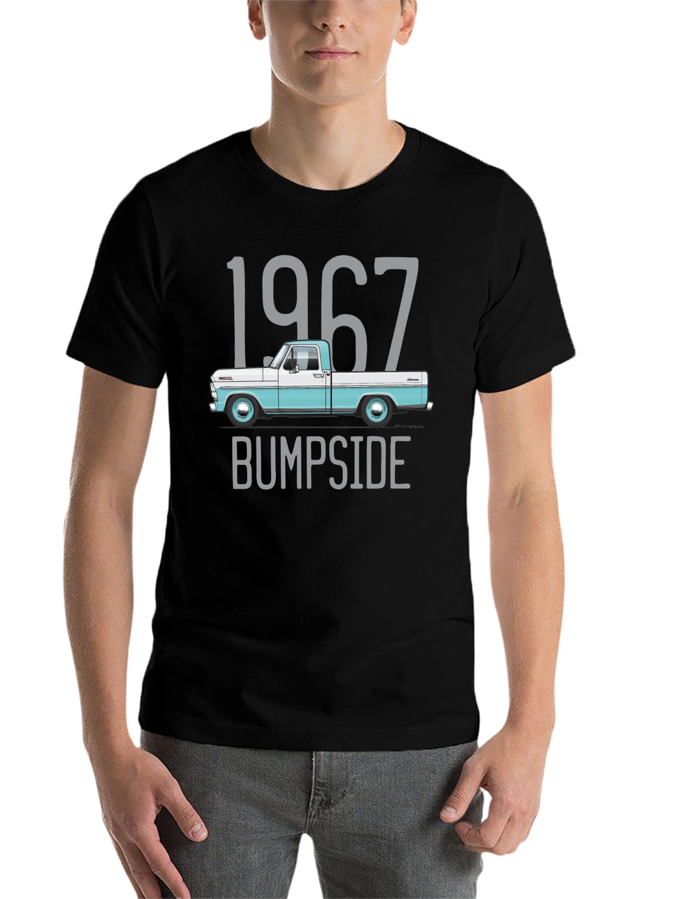 Black 1967 Bump Side Truck Graphic Tee view 7