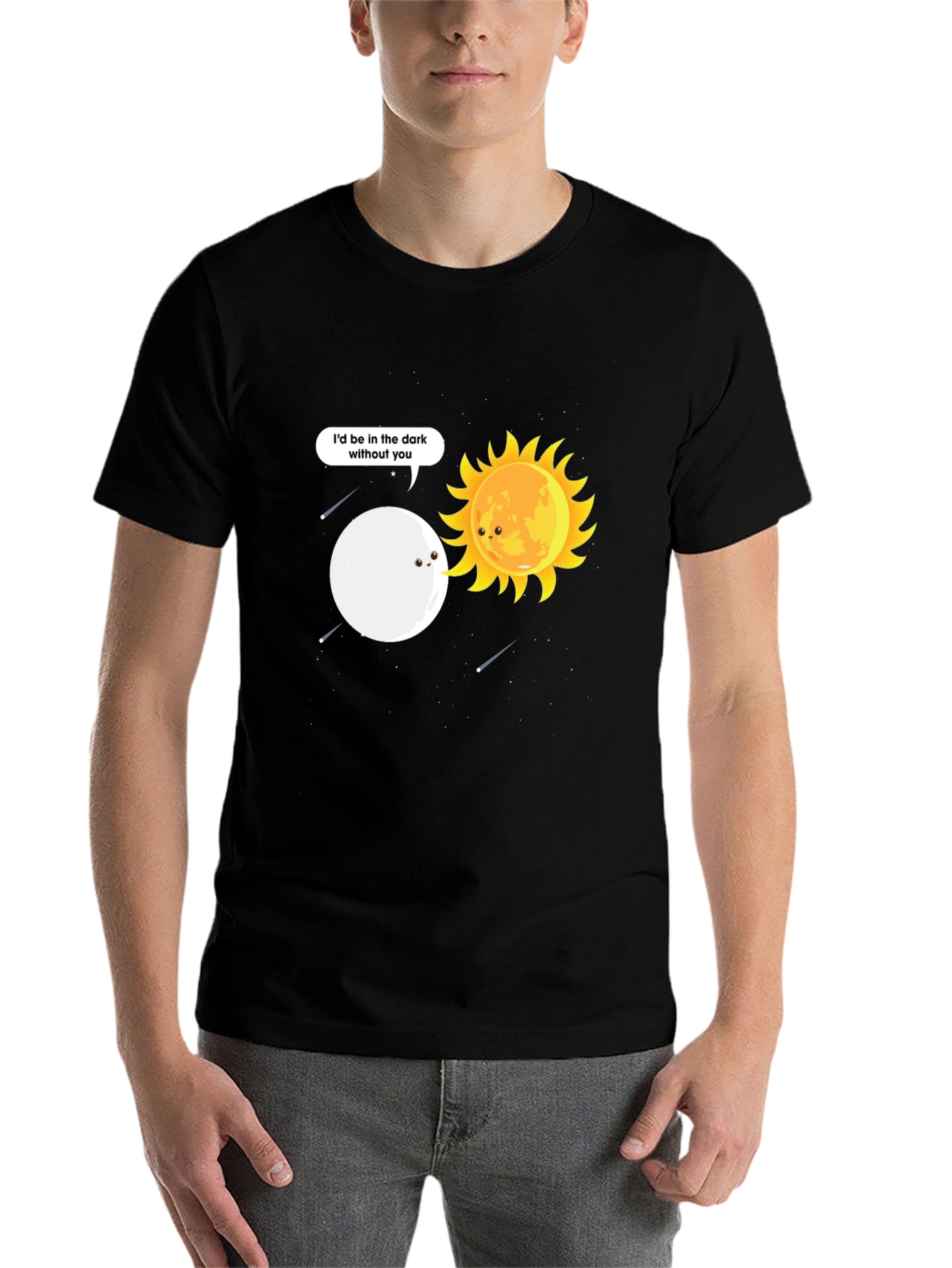 Black Sun and Moon Graphic Tee - I'd Be in the Dark Without You view 7