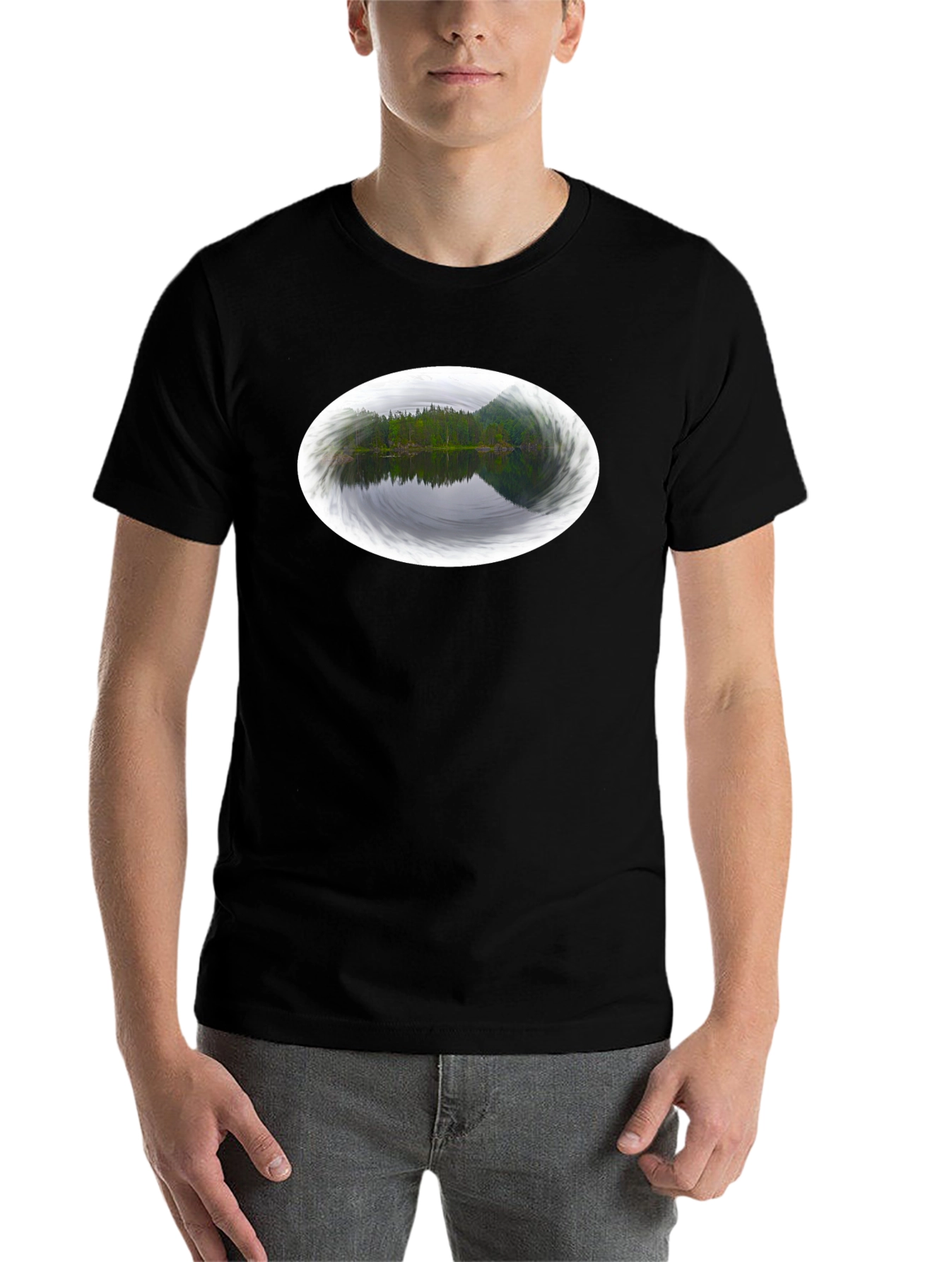 Black Nature Reflection Black Tee view 7