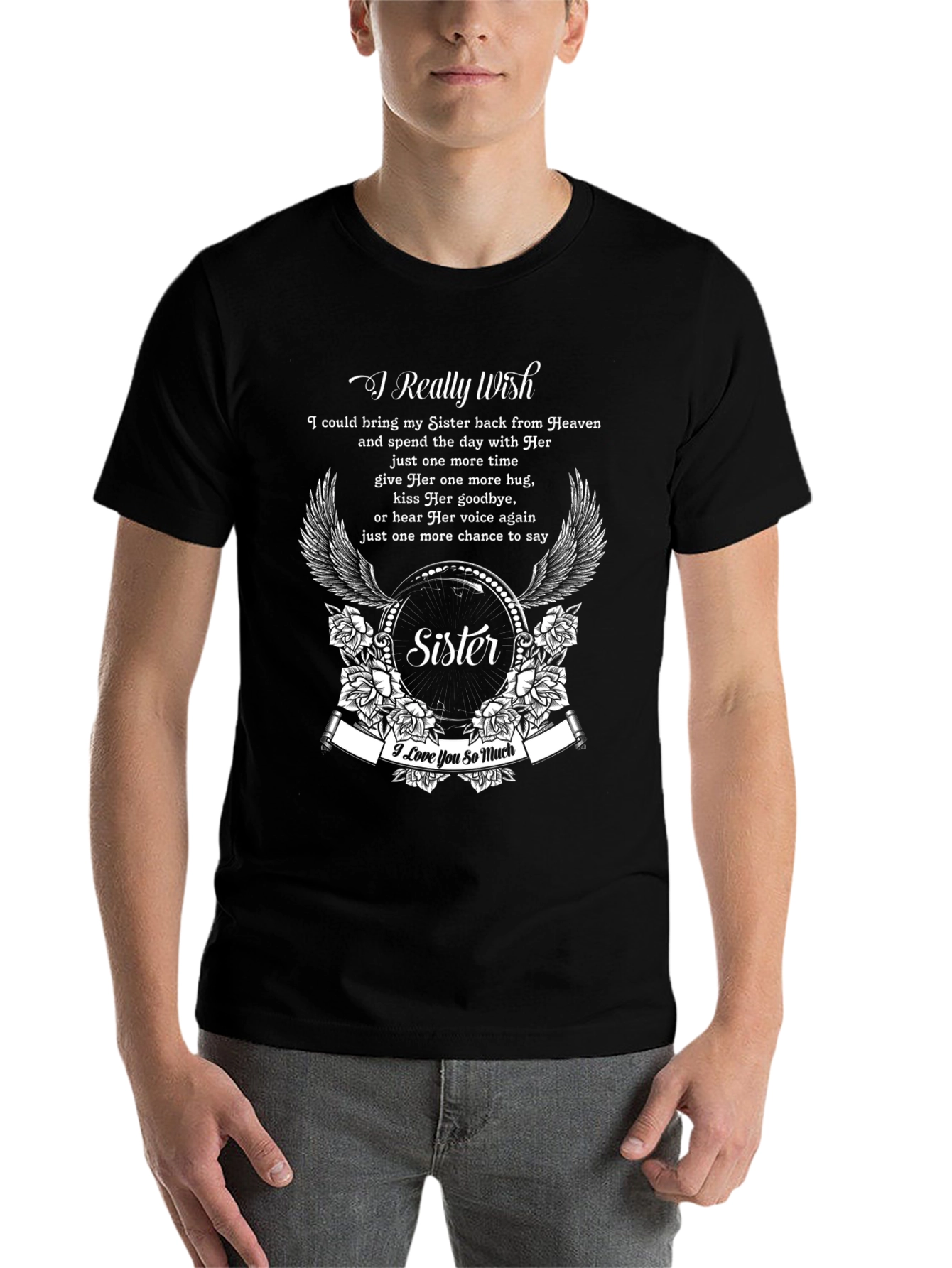 Black Sister Memorial T-Shirt - I Really Wish Design view 7