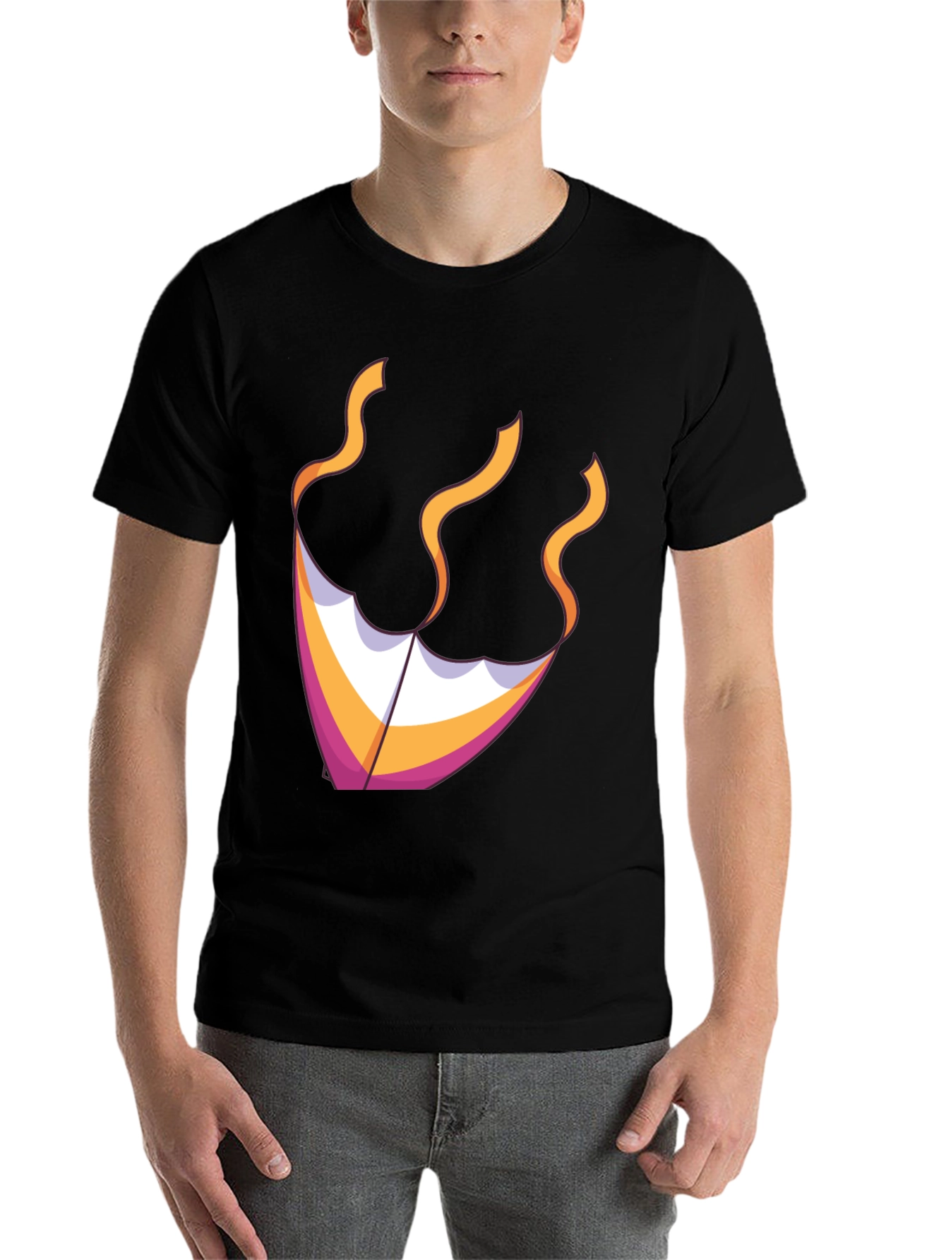 Black Kite Graphic Tee - Black Cotton Blend view 7