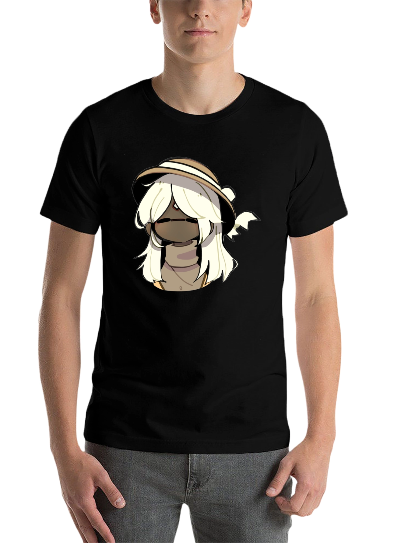 Black Cool Cartoon Character Black T-Shirt view 7