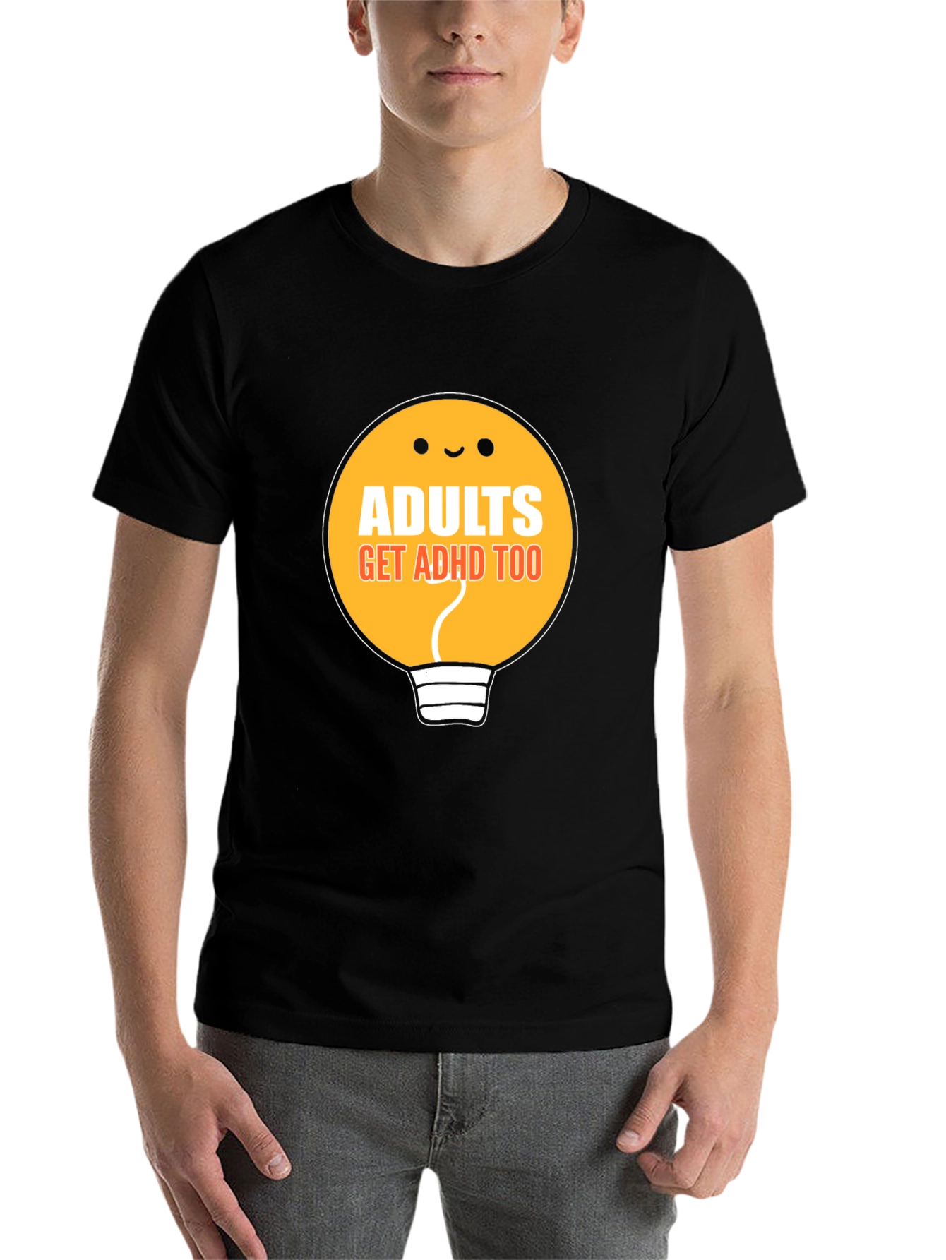 Black Adults Get ADHD Too Black T-Shirt view 7