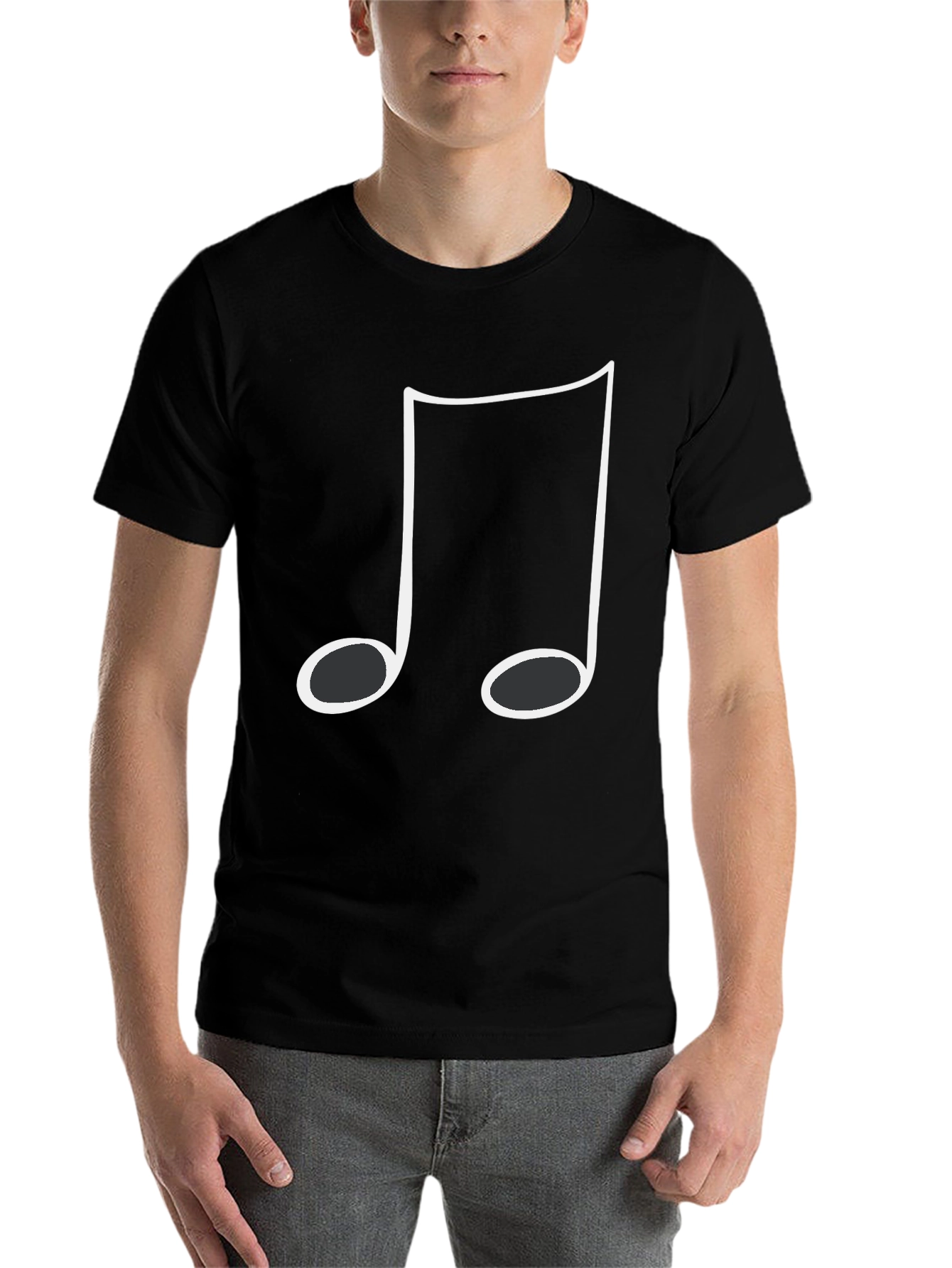 Black Music Note Graphic T-Shirt - Casual Style view 7