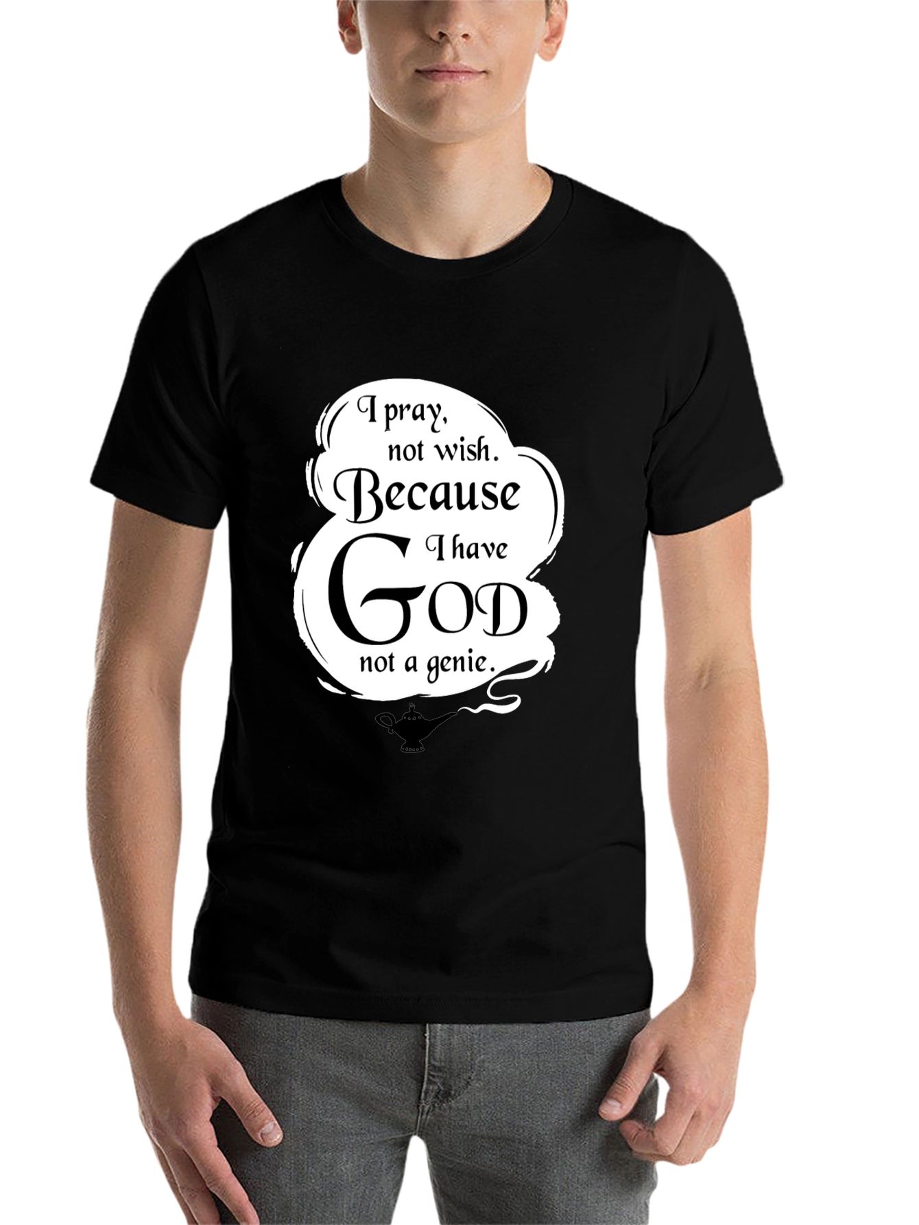 Black I Pray T-Shirt - Religious Graphic Tee view 7