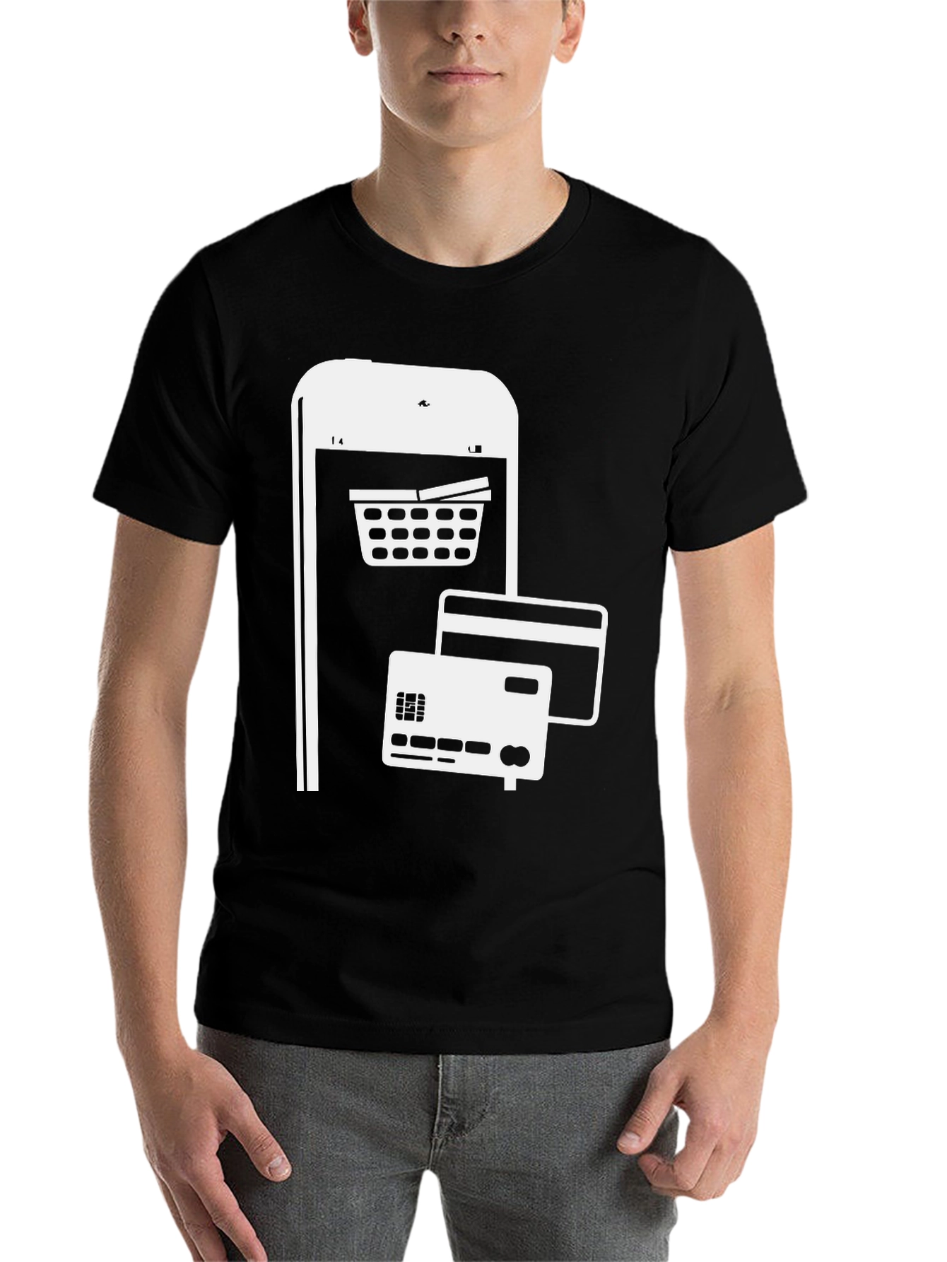 Black Online Shopping T-Shirt view 7