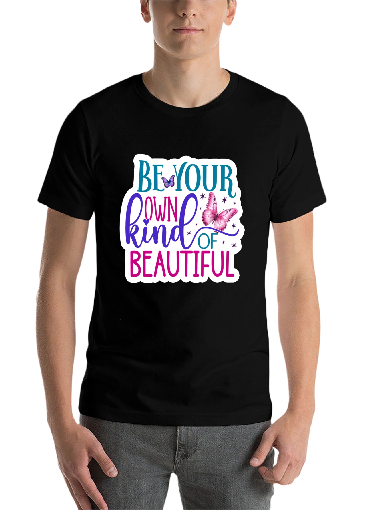 Black Be Your Own Kind of Beautiful T-Shirt view 7