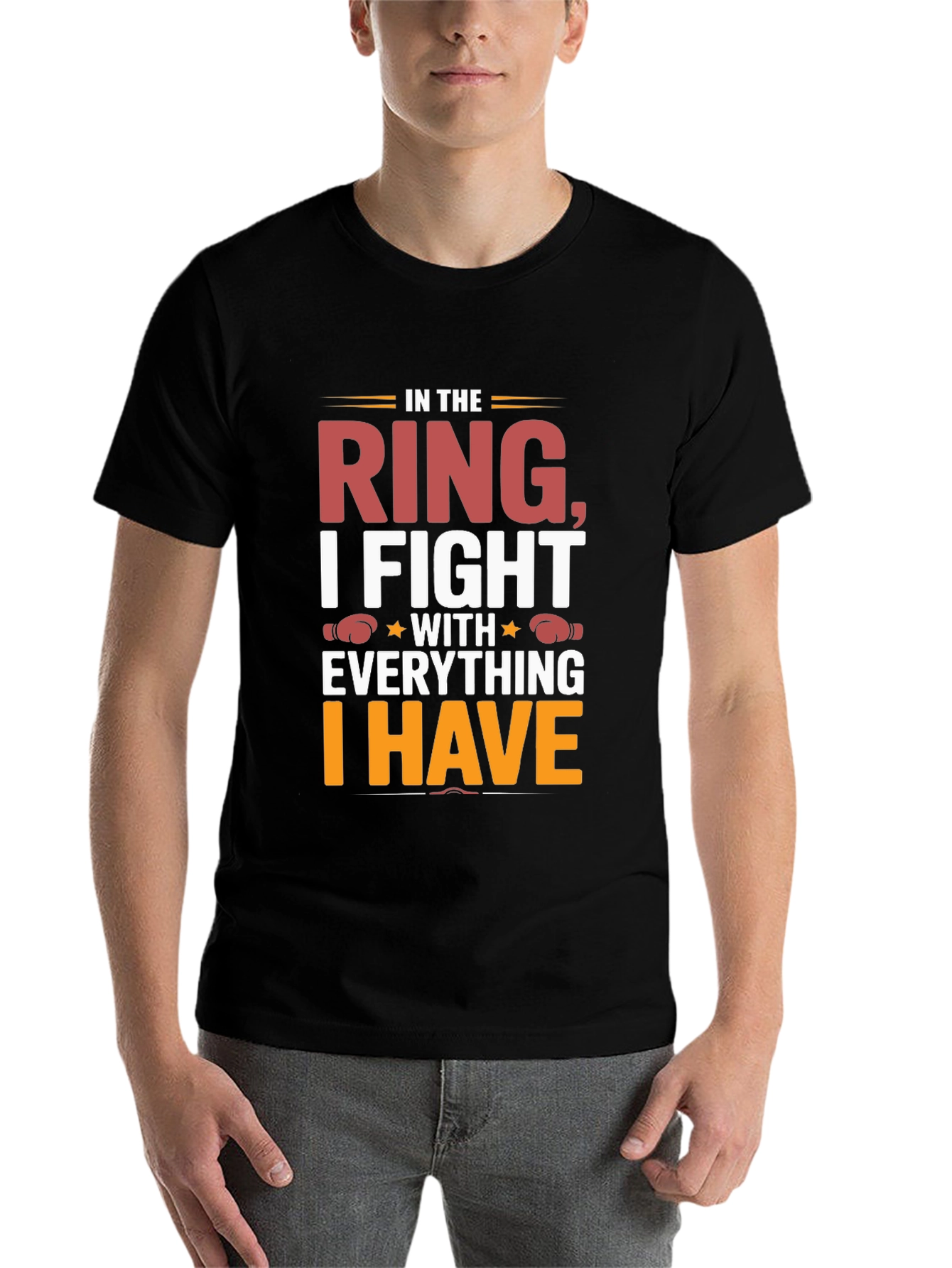 Black In The Ring I Fight Graphic T-Shirt view 7
