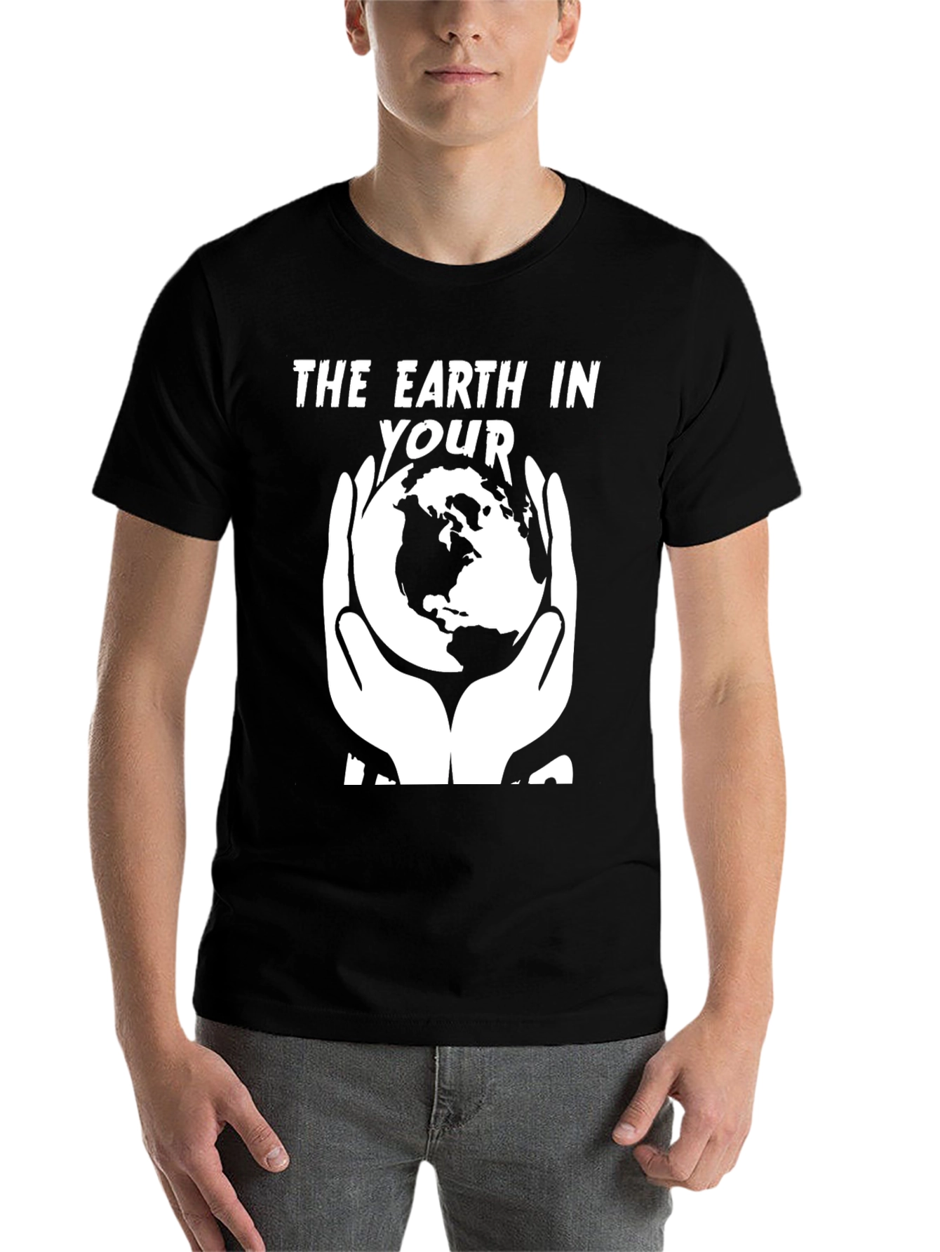 Black The Earth in Your Hands Graphic Tee - Black view 7
