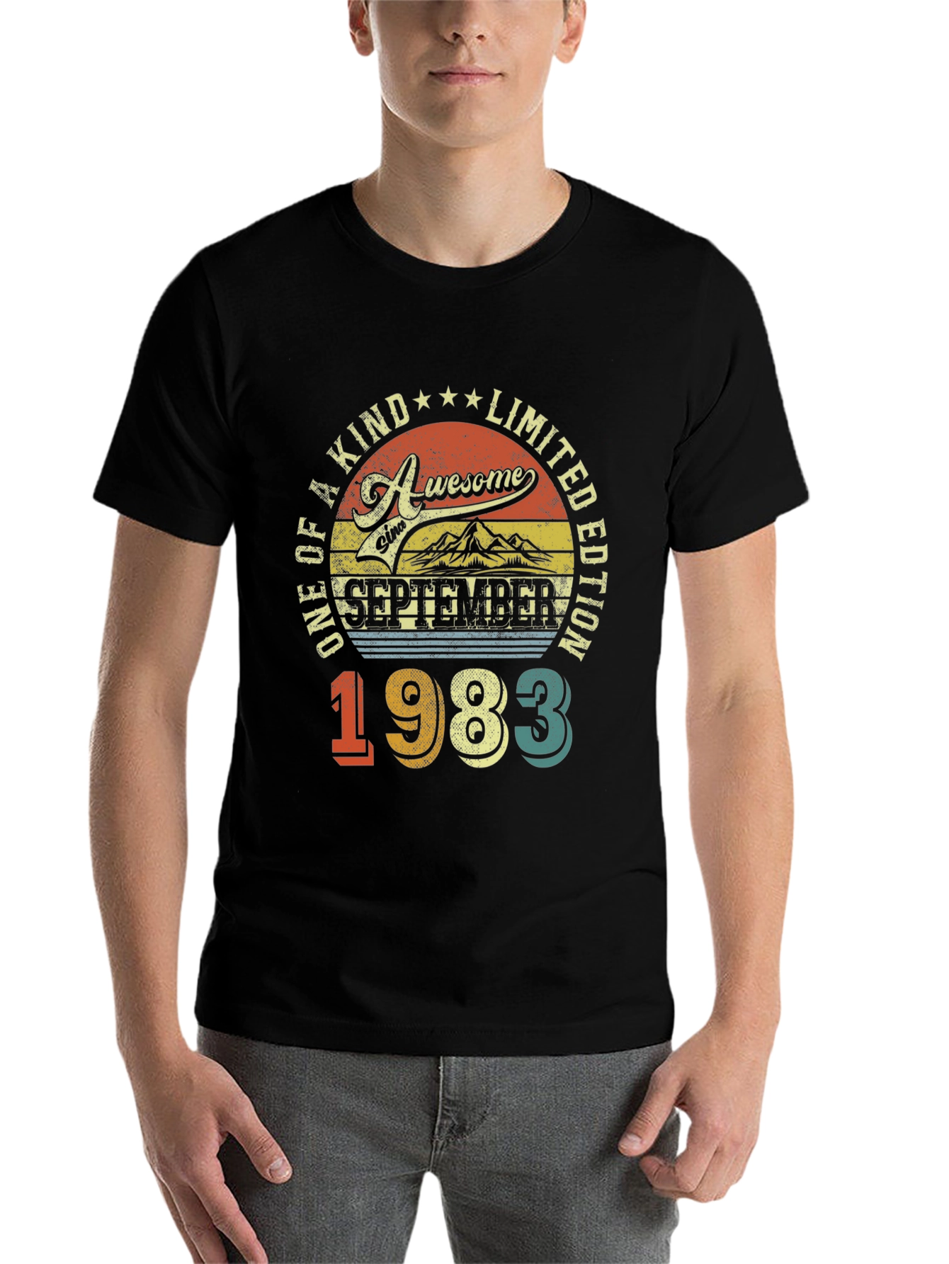 Black Awesome Since September 1983 T-Shirt view 7