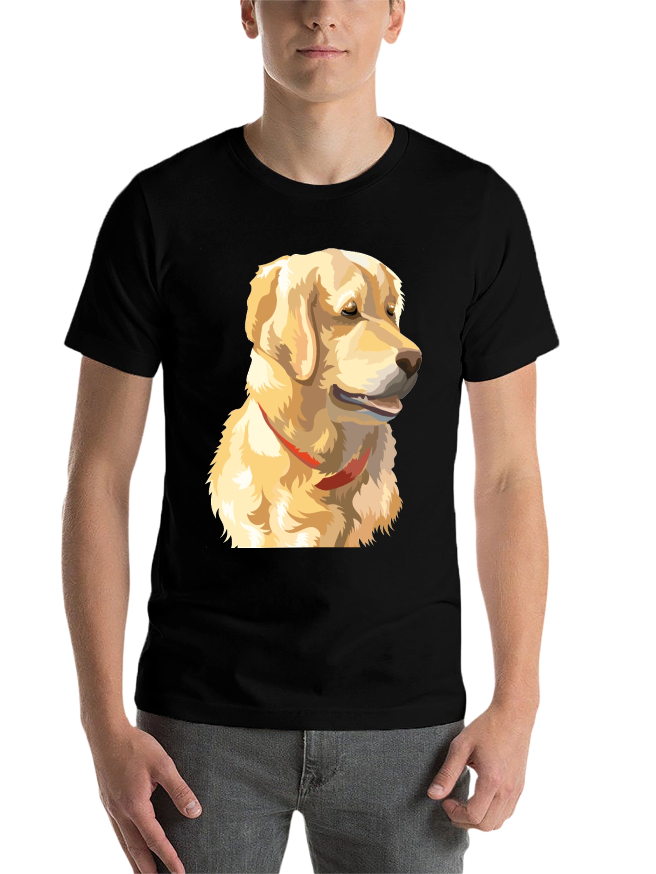 Black Golden Retriever Graphic T-Shirt view 7