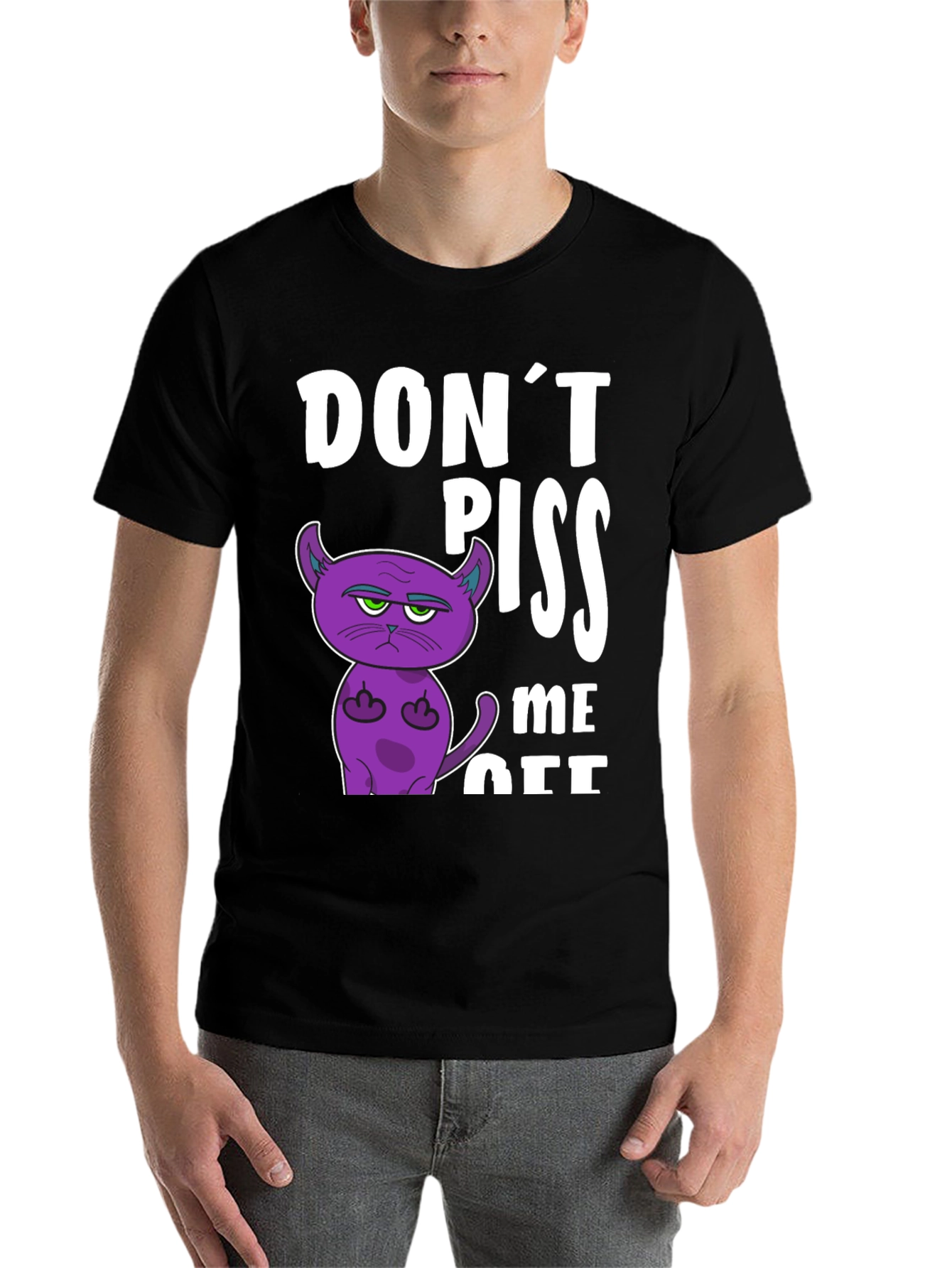 Black Don't Piss Me Off Funny Cat T-Shirt view 7
