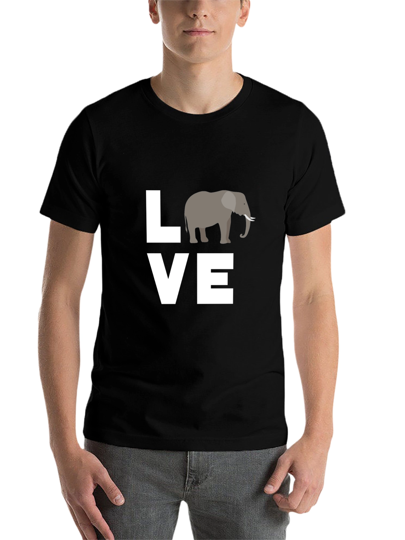 Black Love Elephants Black Graphic Tee view 7