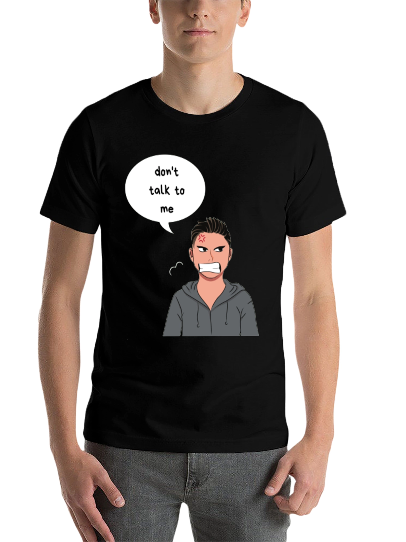 Black Don't Talk To Me Angry Cartoon T-Shirt view 7