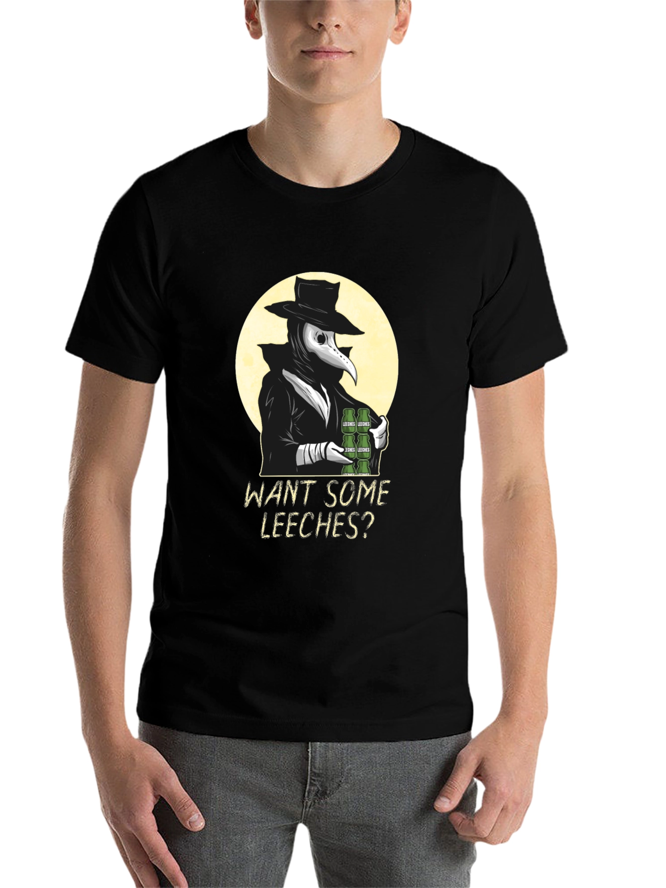 Black Want Some Leeches? Graphic Tee view 7