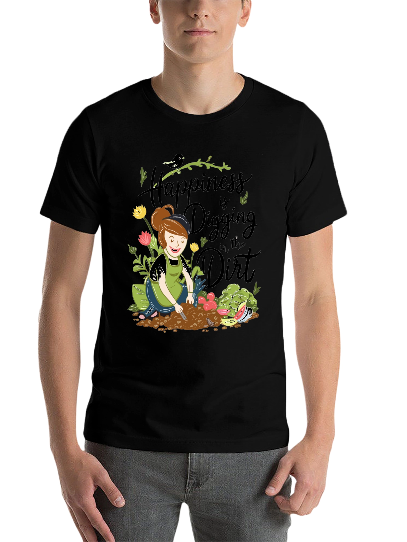 Black Gardening T-Shirt - Digging in the Dirt view 7