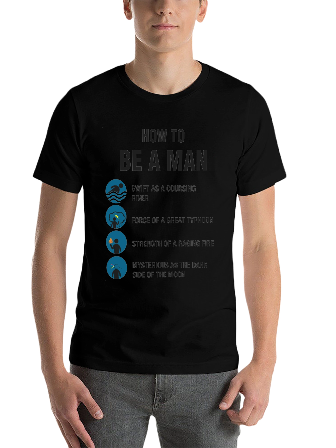 Black How to Be a Man Graphic T-Shirt view 7