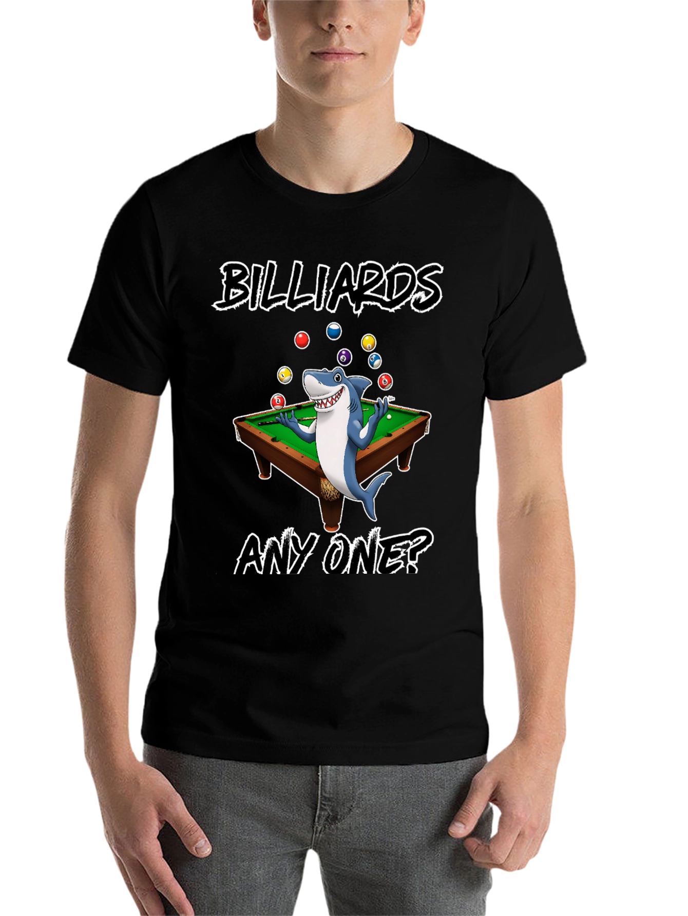Black Billiards Shark Graphic T-Shirt view 7