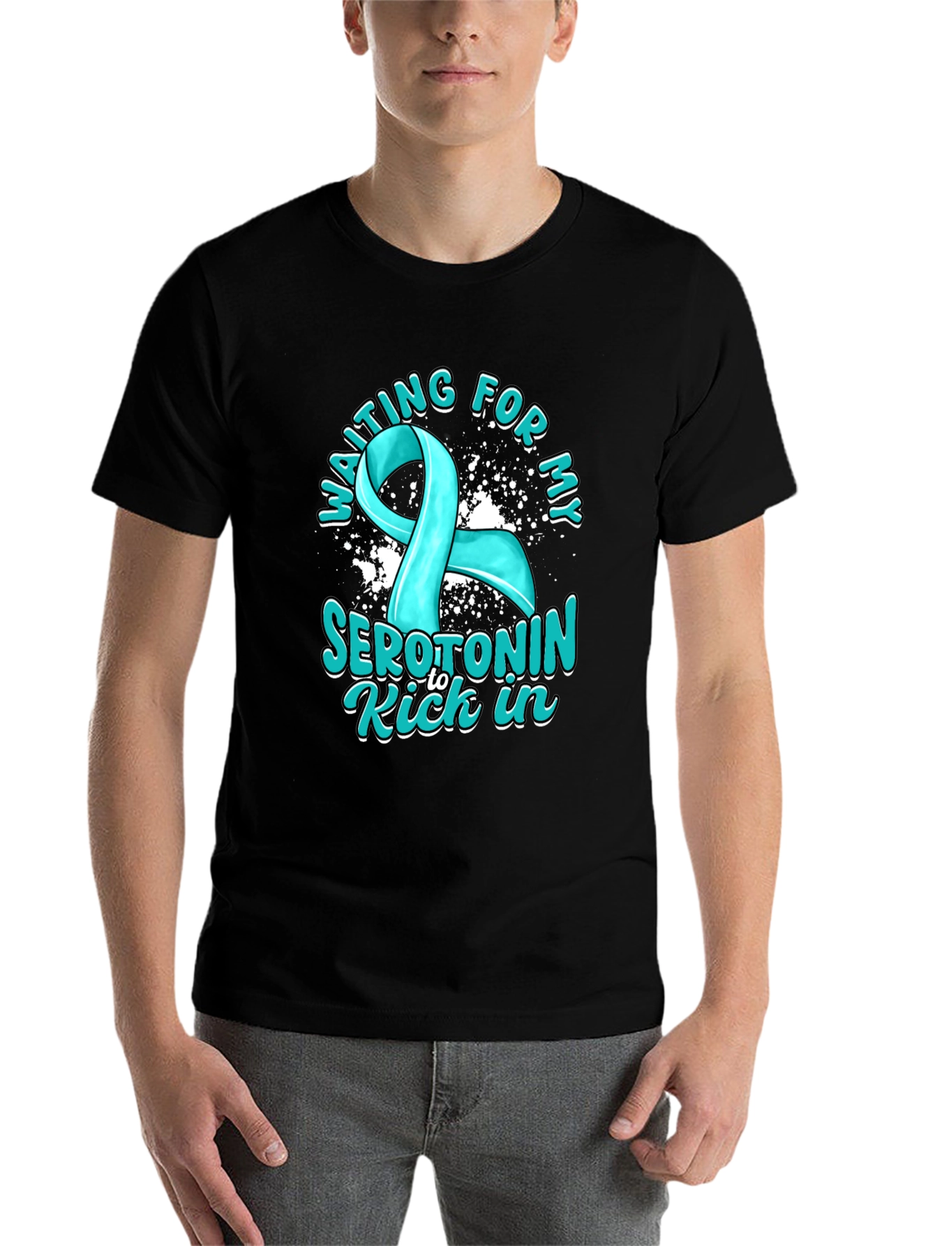 Black Serotonin Kick In T-Shirt Mental Health Awareness view 7
