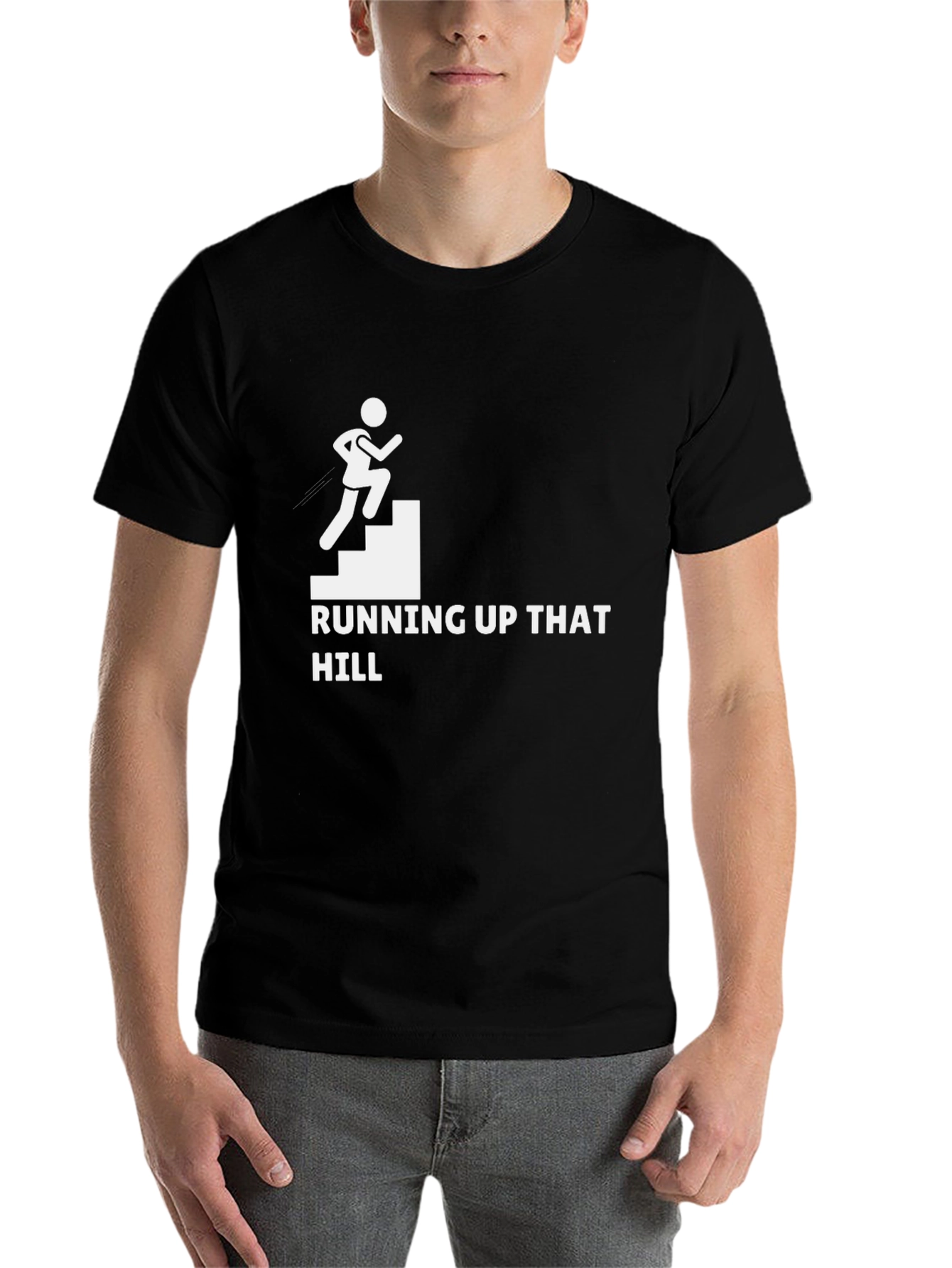 Black Running Up That Hill Graphic T-Shirt view 7