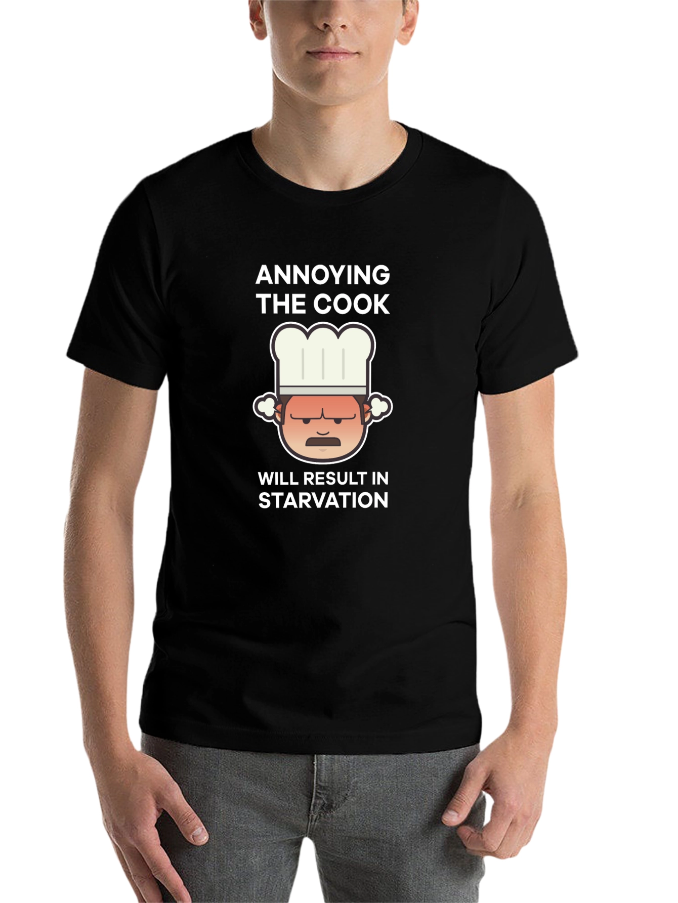 Black Annoying The Cook Graphic Tee - Funny Chef Shirt view 7