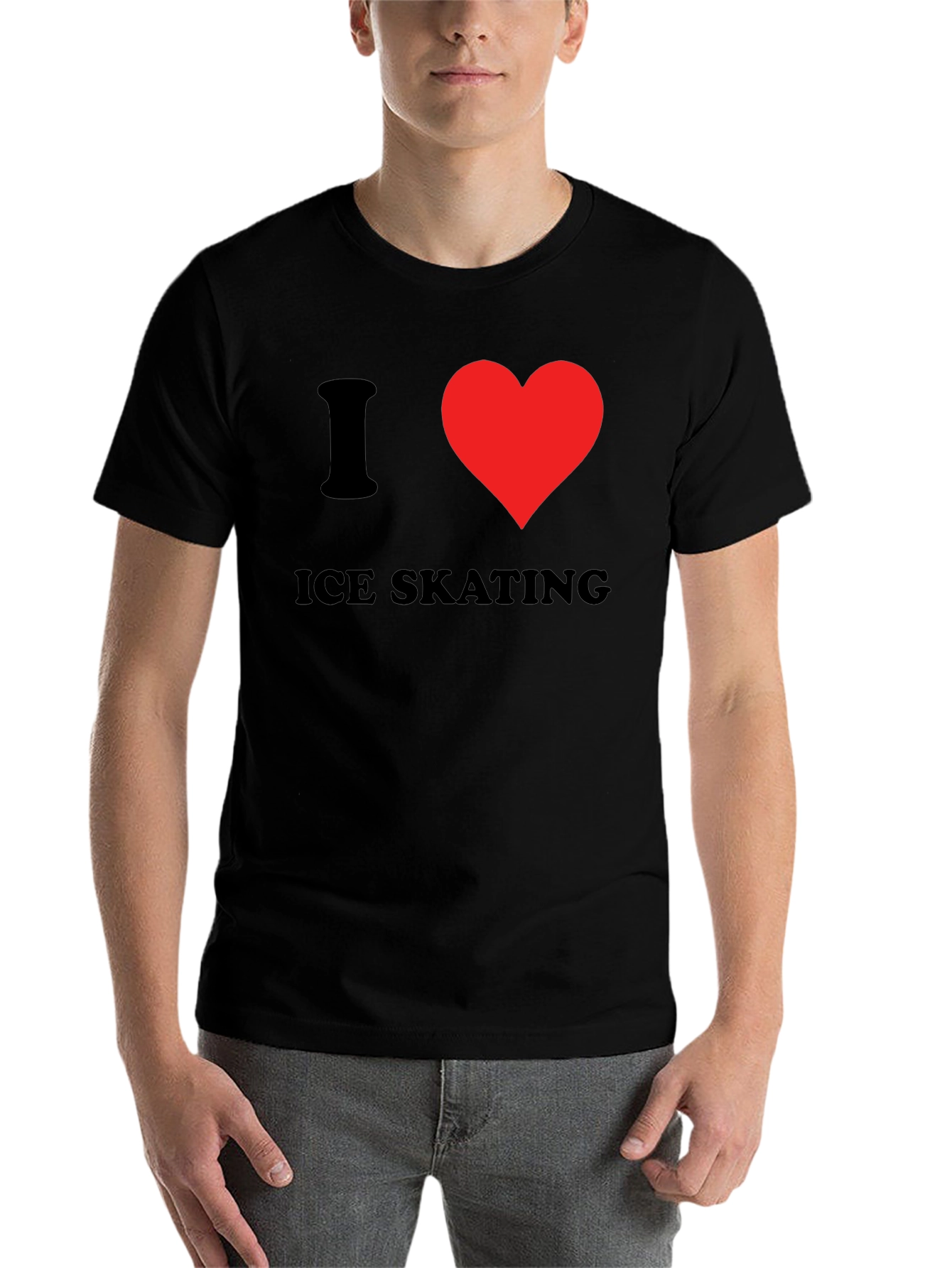Black I Heart Ice Skating Graphic Tee view 7