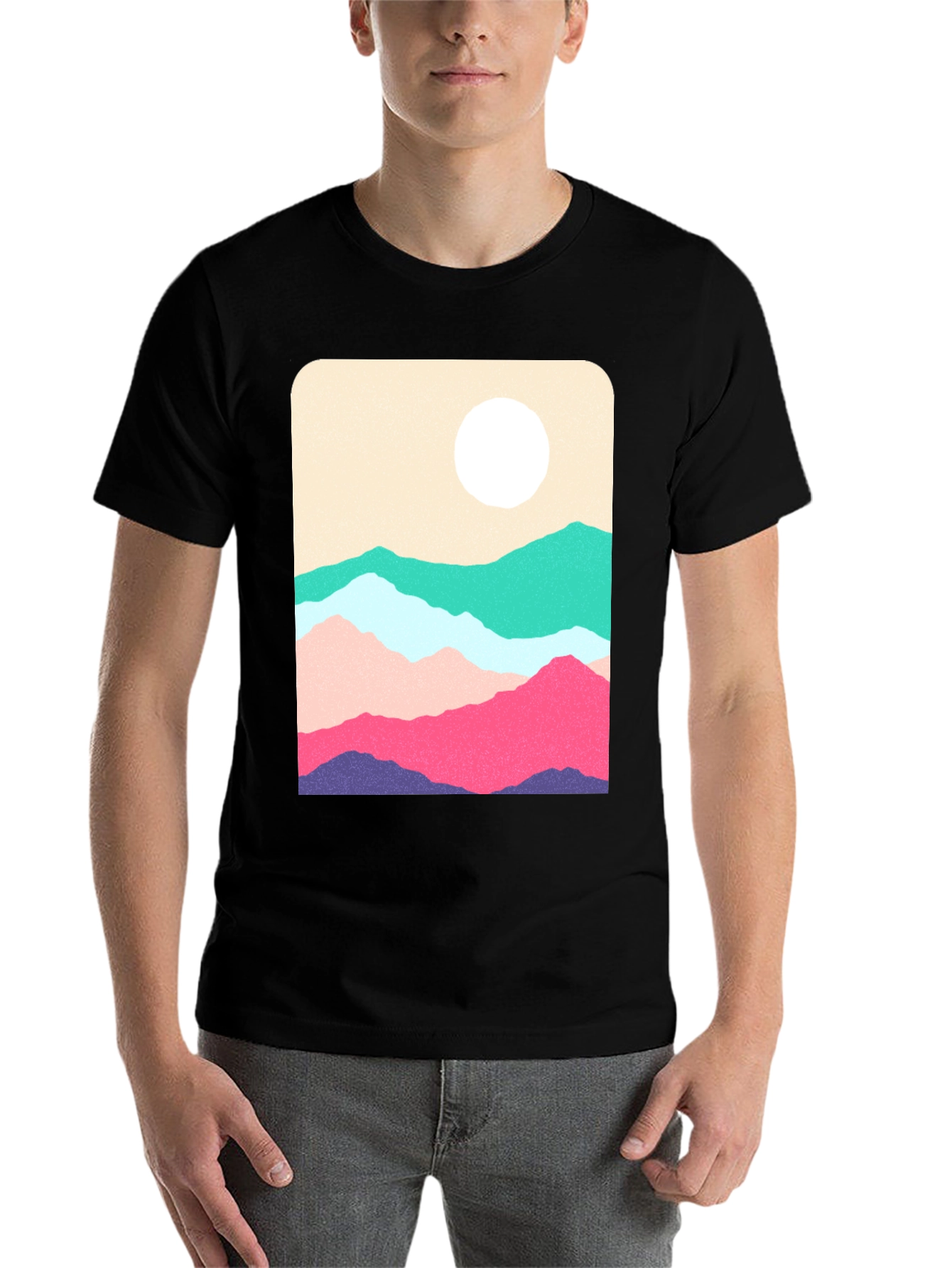 Black Mountainscape Graphic Tee view 7