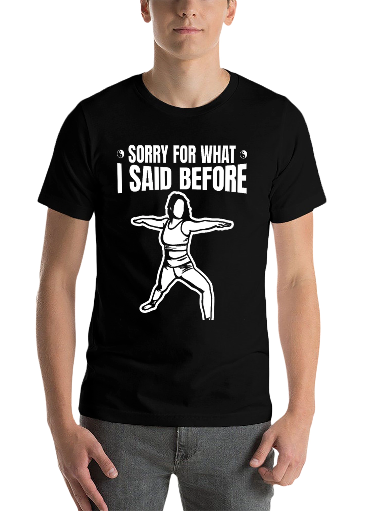 Black Yoga Lover's Funny Graphic T-Shirt view 7