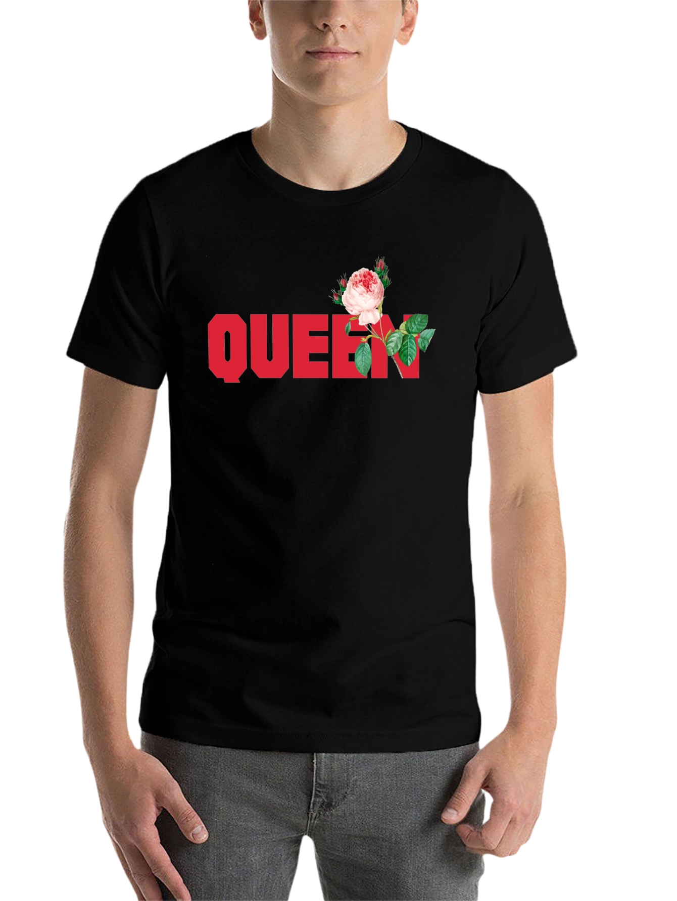 Black Queen Rose Graphic Tee - Stylish Black T-Shirt view 7