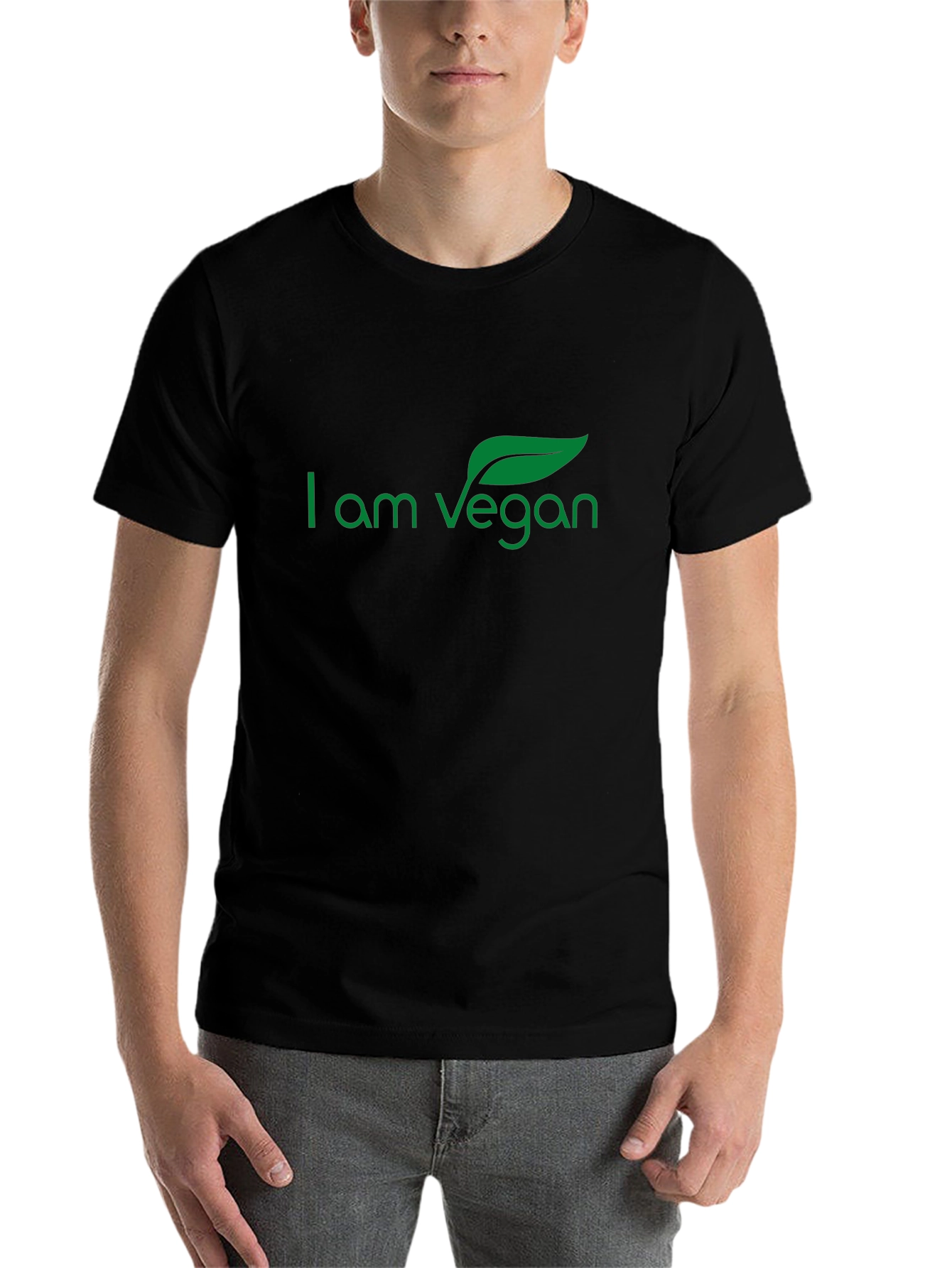 Black I Am Vegan Graphic Tee - Soft Cotton view 7