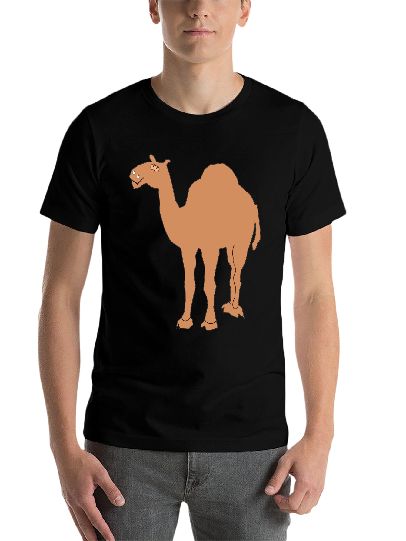 Black Camel Graphic Tee - Black Cotton T-Shirt view 7