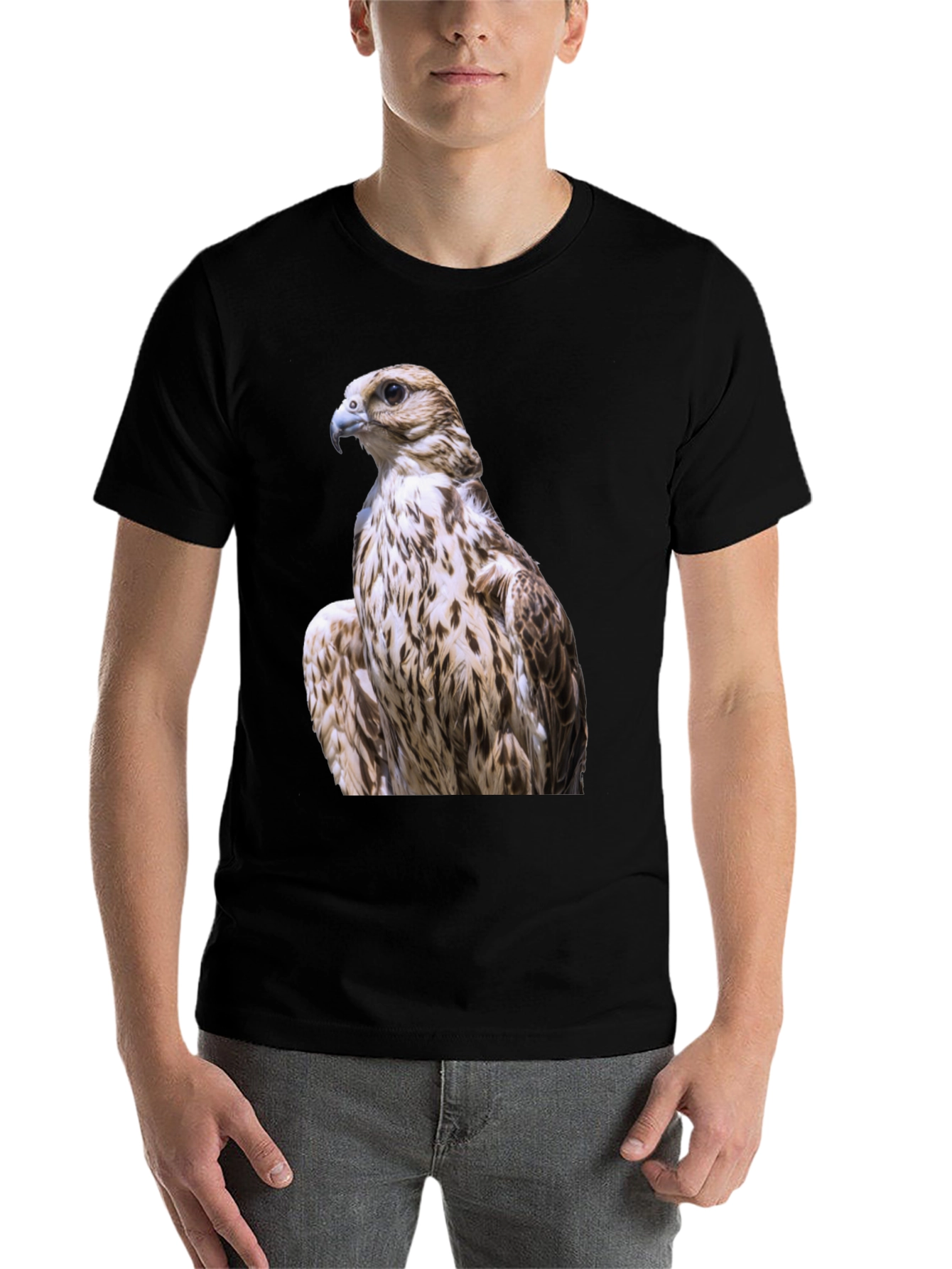 Black Falcon Graphic Tee - Black Cotton Blend view 7