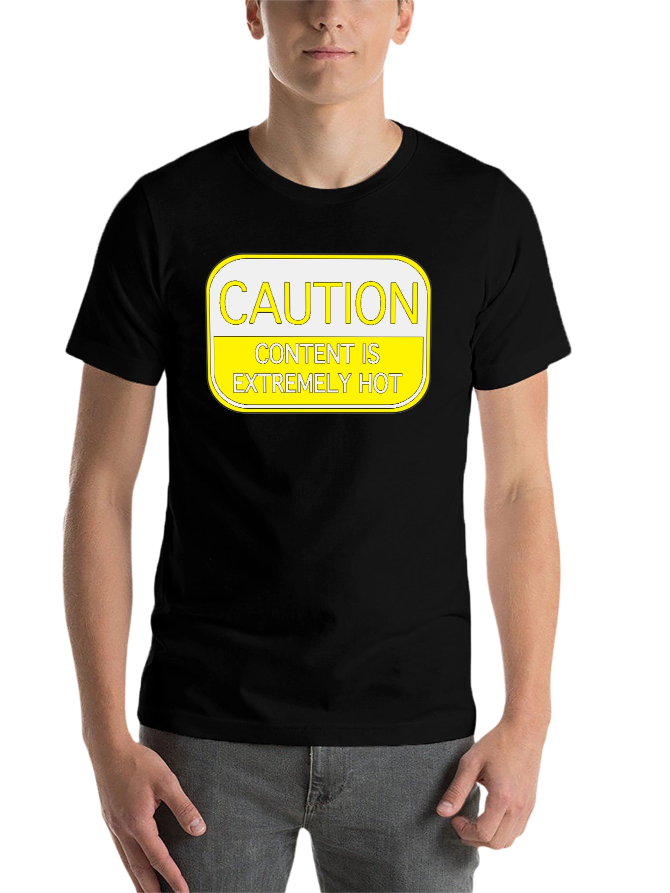Black Caution: Content Is Extremely Hot T-Shirt view 7