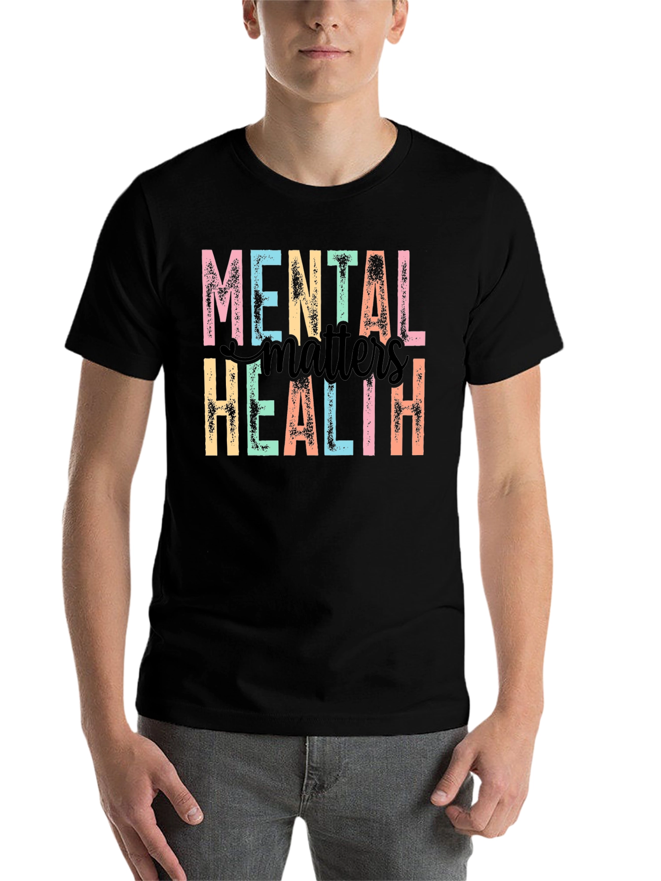 Black Mental Health Matters Graphic Tee - Black view 7