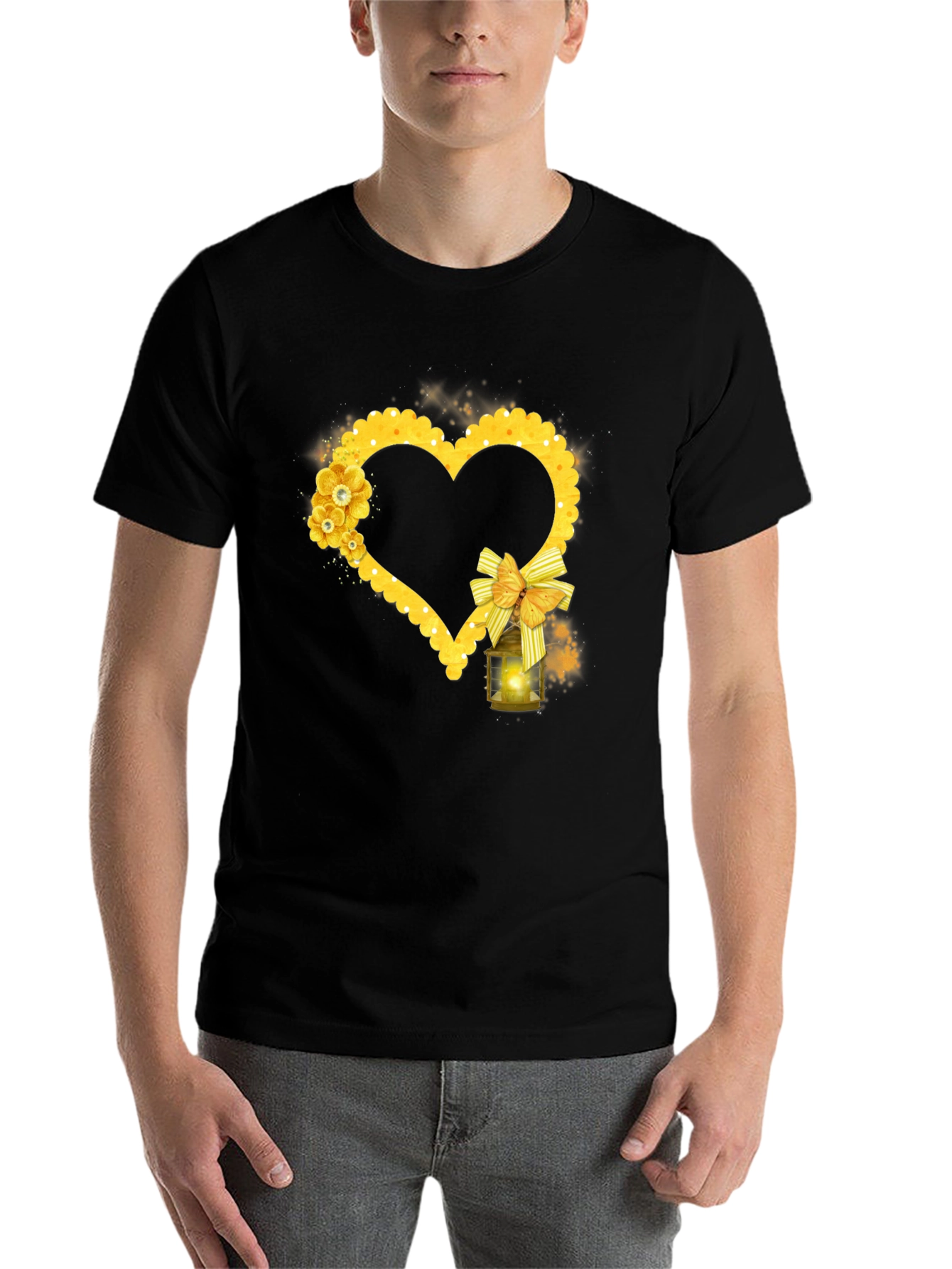 Black Heart Lantern Graphic Tee - Black view 7