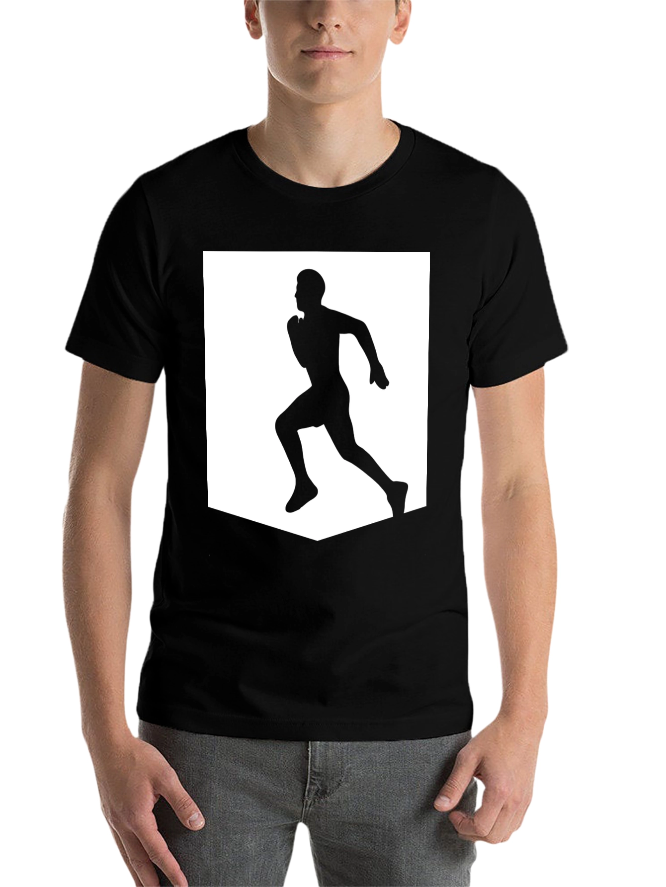 Black Men's Black Running Graphic Tee view 7