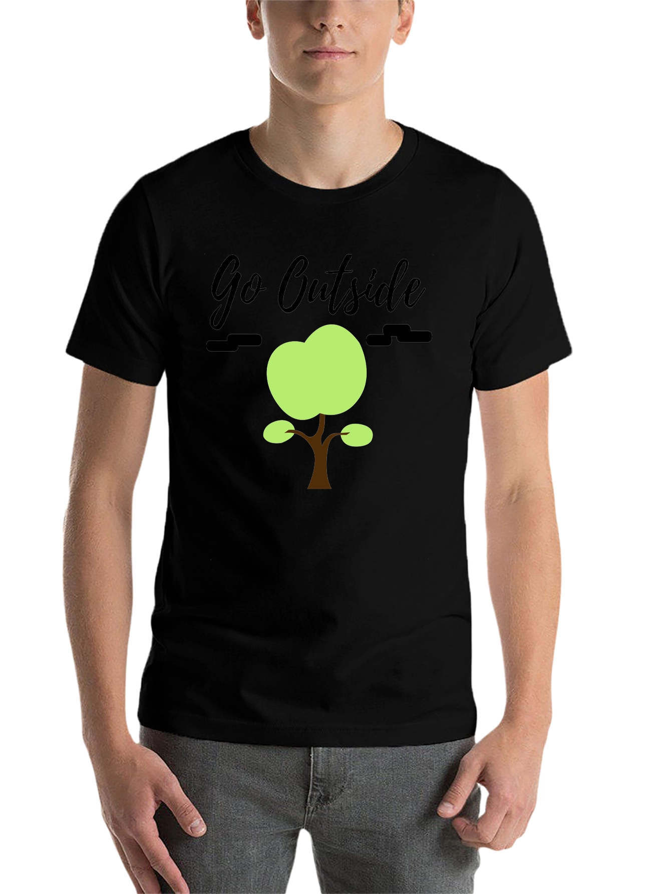 Black Go Outside Graphic Tee - Nature Inspired T-Shirt view 7