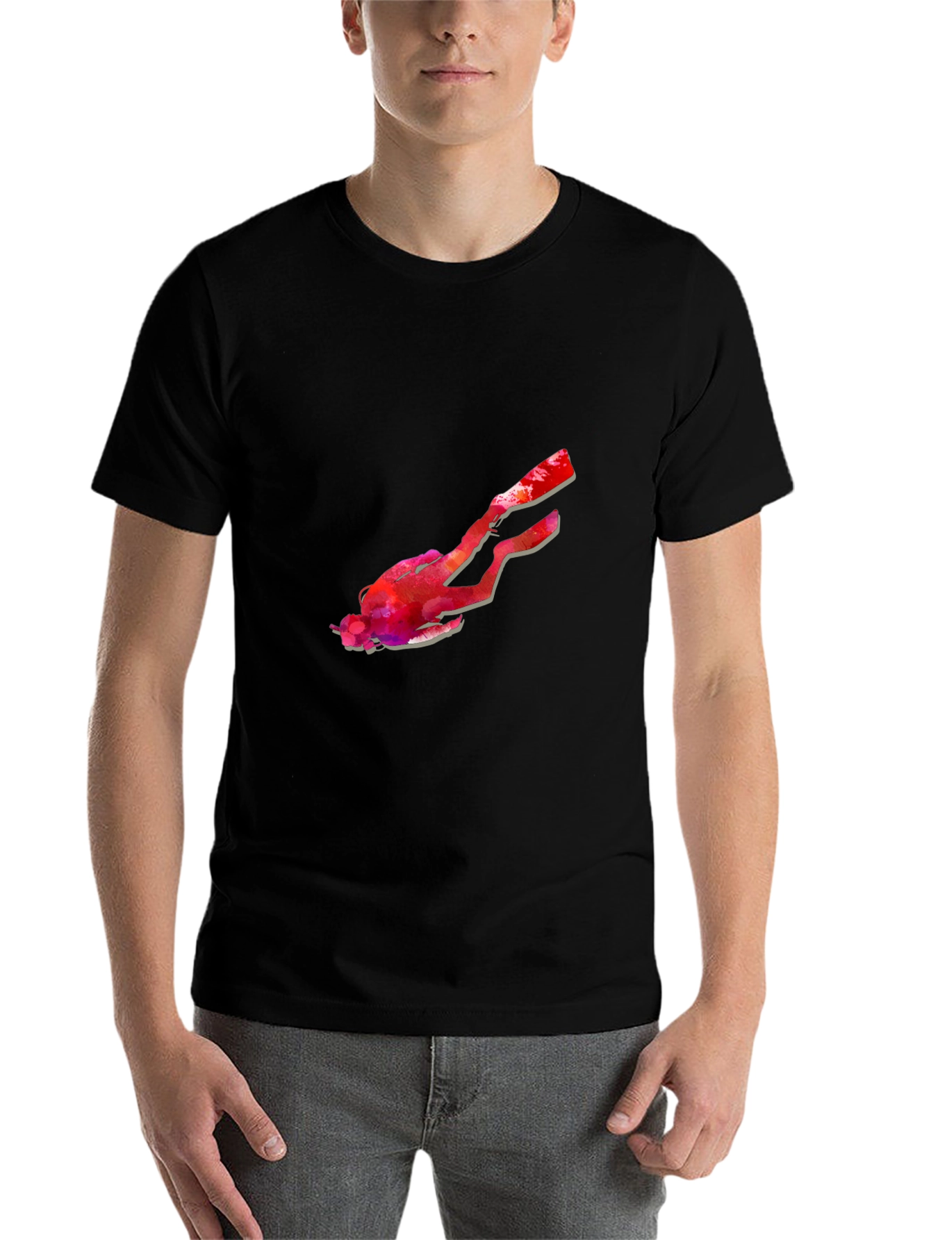 Black Diver Graphic Black T-Shirt view 7