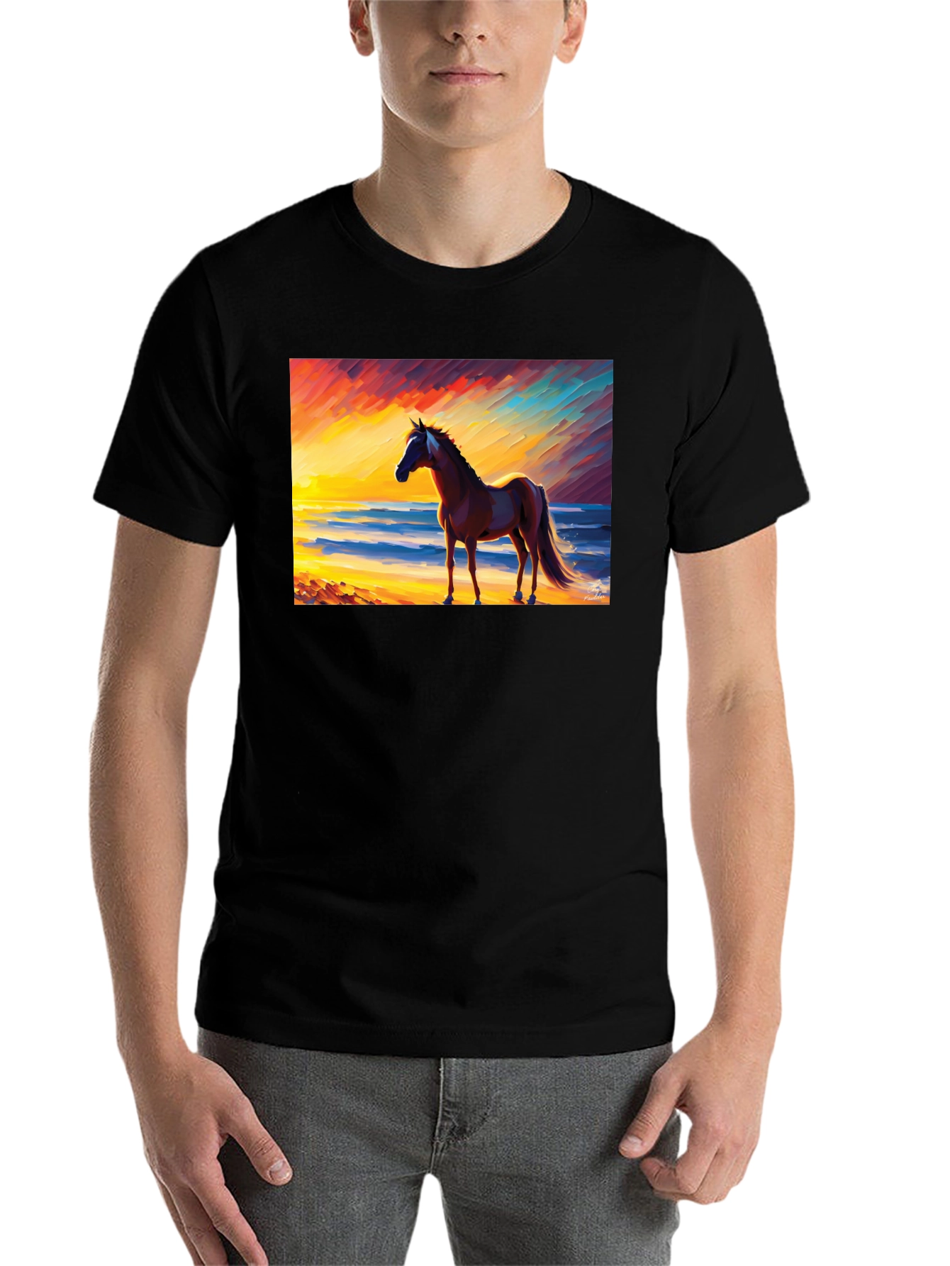 Black Horse Beach Sunset Graphic Tee view 7