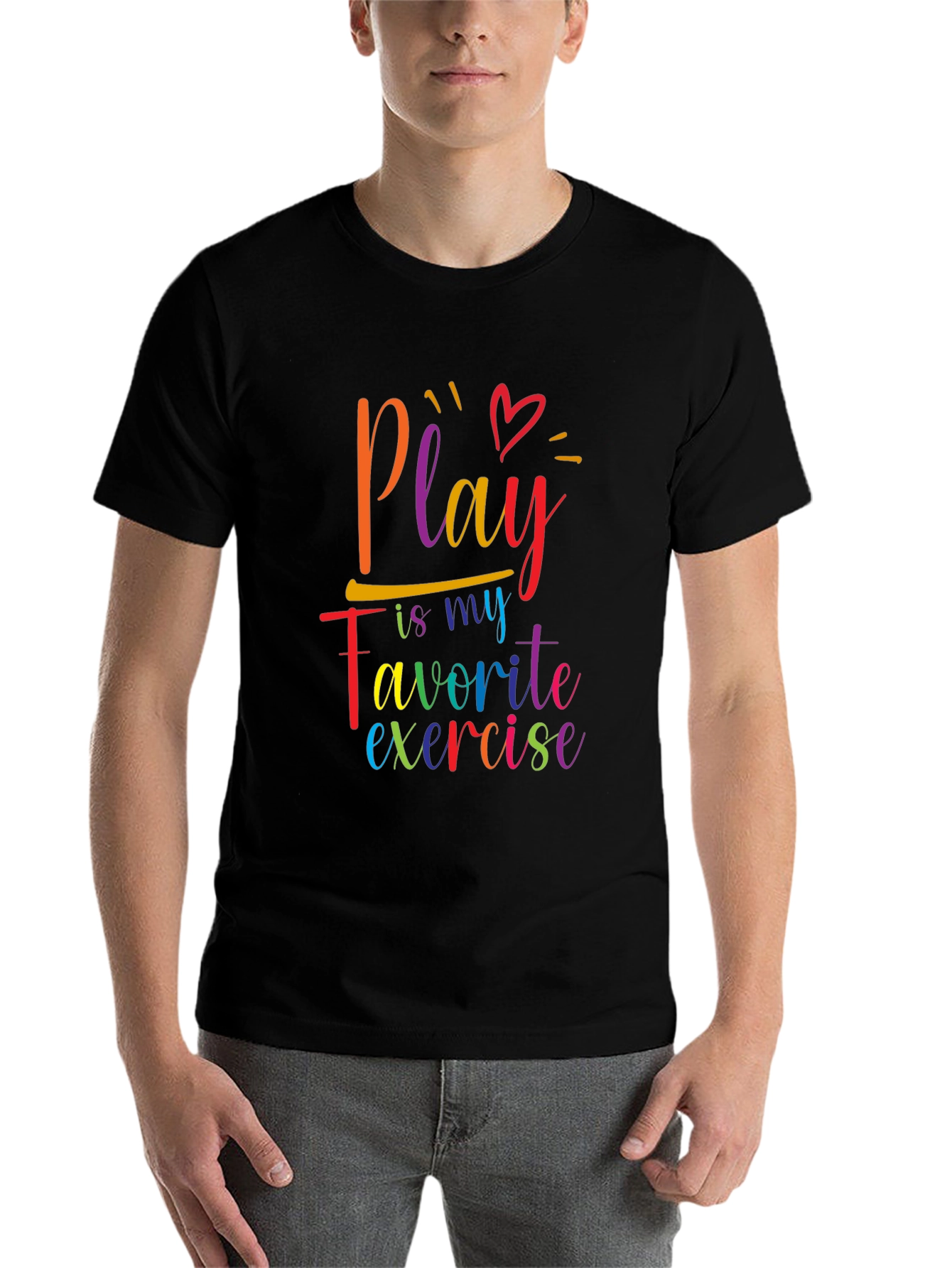 Black Play is my Favorite Exercise Rainbow T-Shirt view 7