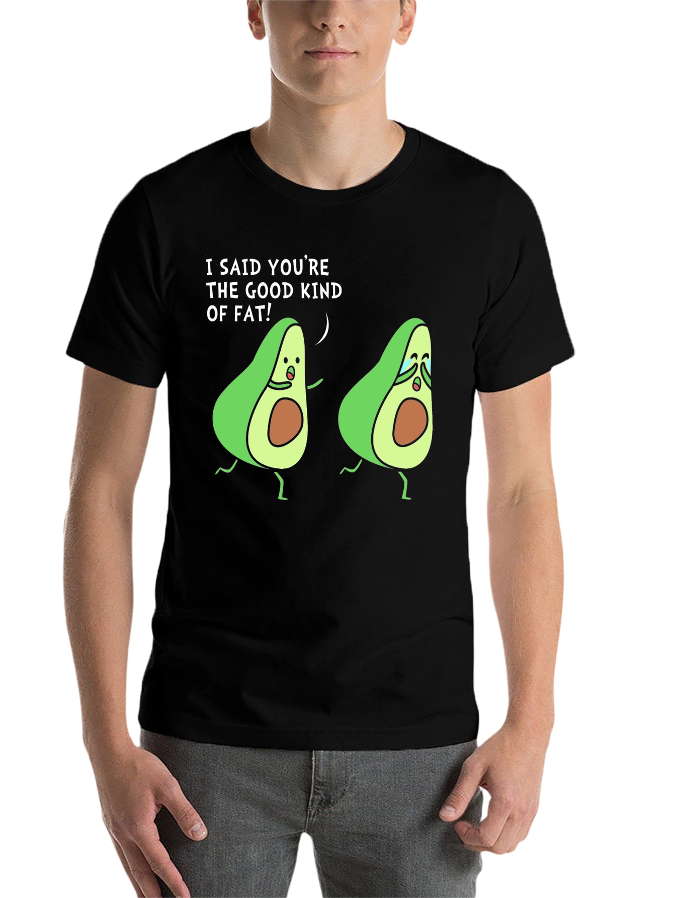 Black Avocado Humor Black T-Shirt Good Kind Of Fat view 7